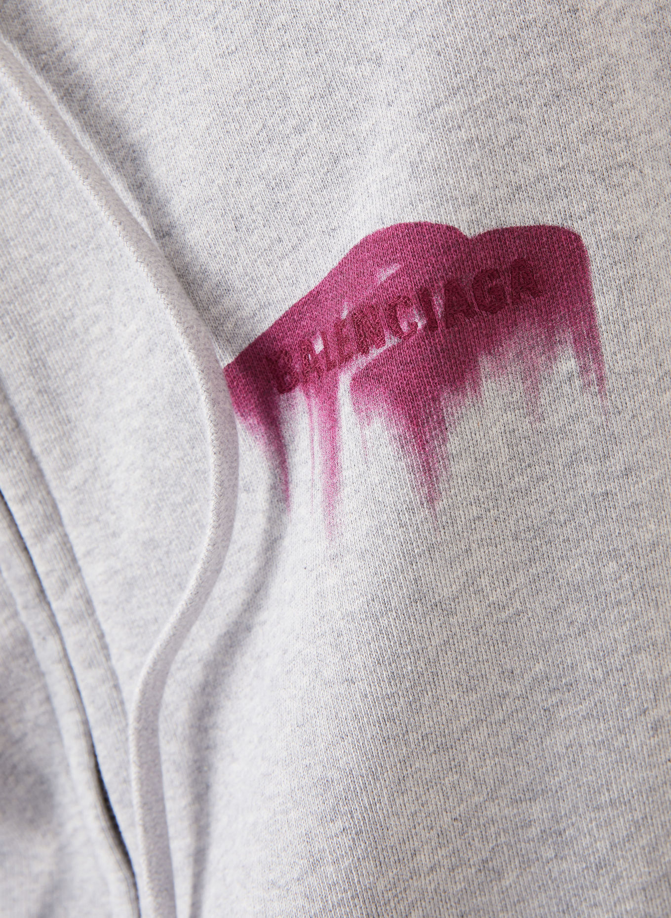 BALENCIAGA Sweatjacke: HELLGRAU / DUNKELROT