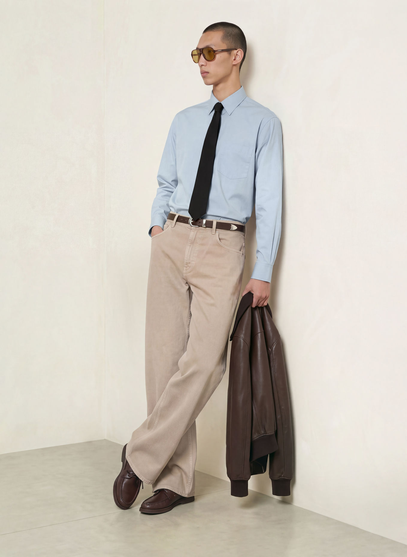 SANDRO Koszula Comfort Fit: SZARONIEBIESKI