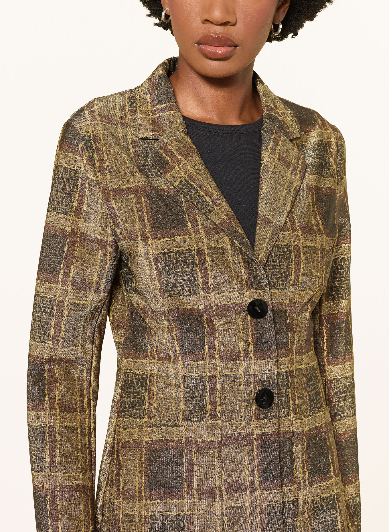 SIYU Blazer AMBAR med glittertråd: LJUSBRUN / BRUN / SVART