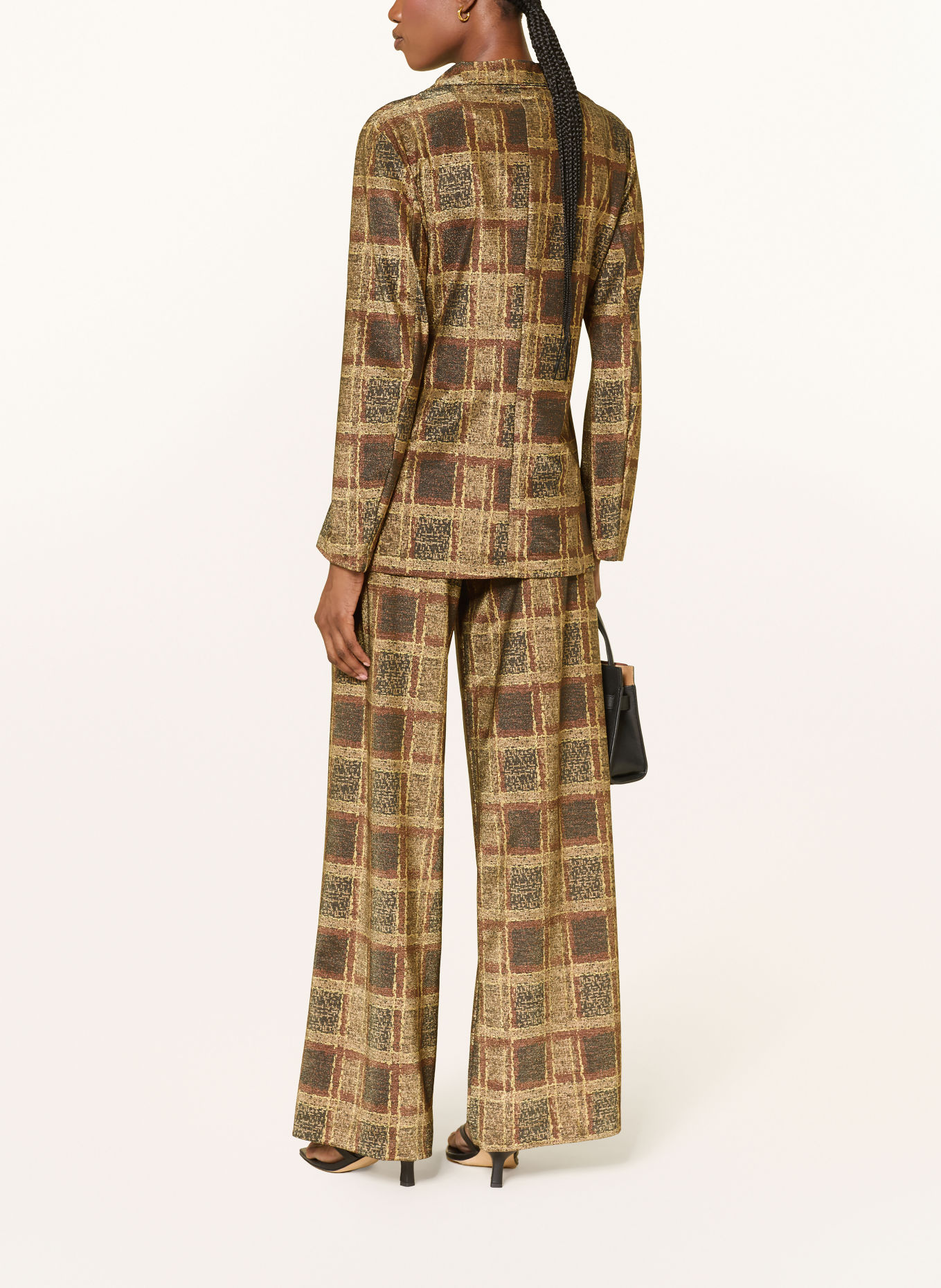 SIYU Marlene-broek met glittergaren: GOUD / BRUIN / DONKERGRIJS