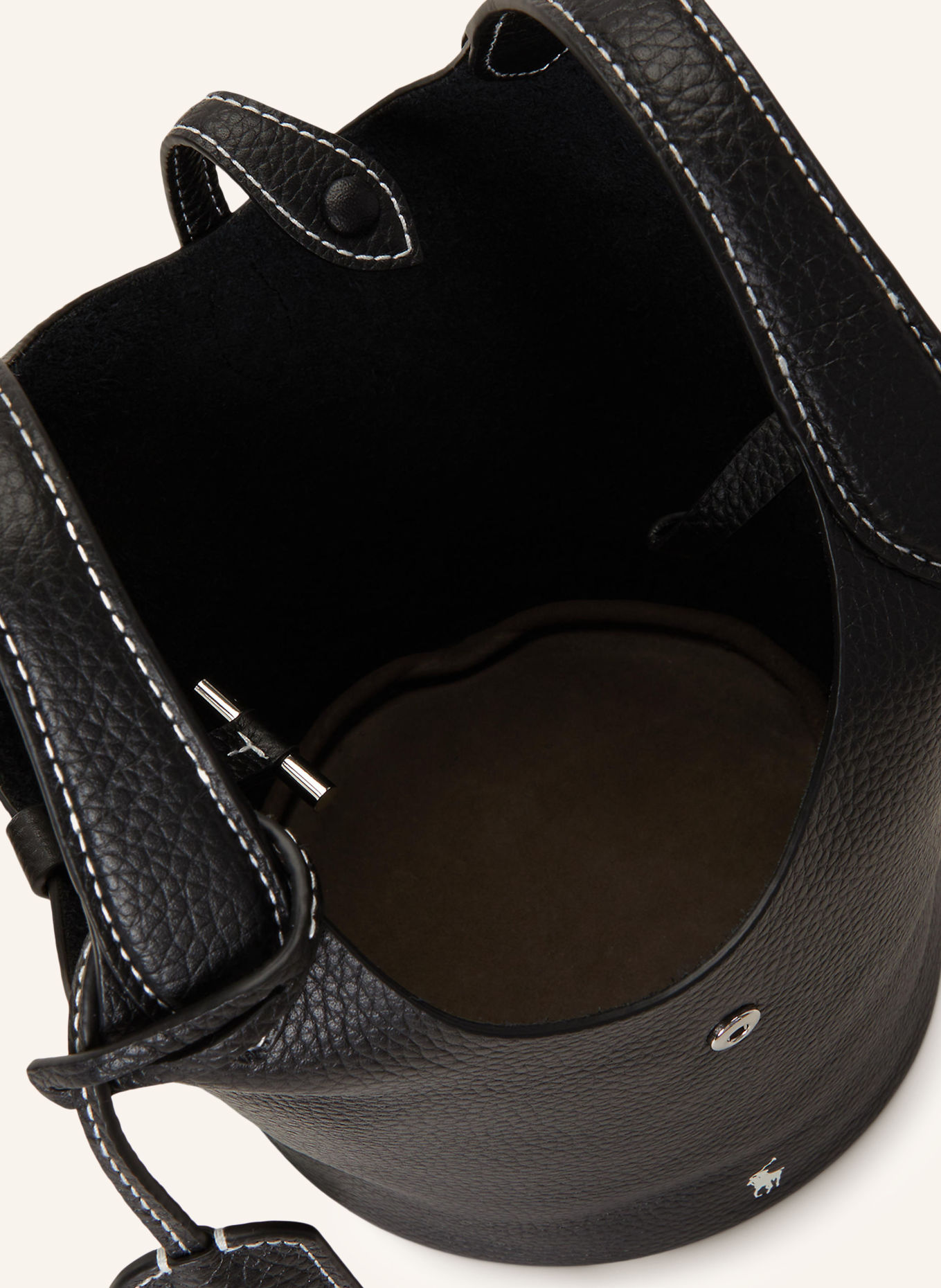 POLO RALPH LAUREN Torebka typu worek PEBBLE-PLY: CZARNY / SREBRNY