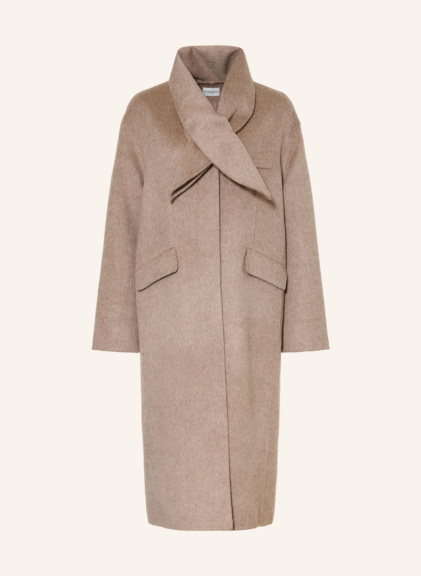 CLAUDIE PIERLOT Wollmantel mit abnehmbarem Kragen: BEIGE