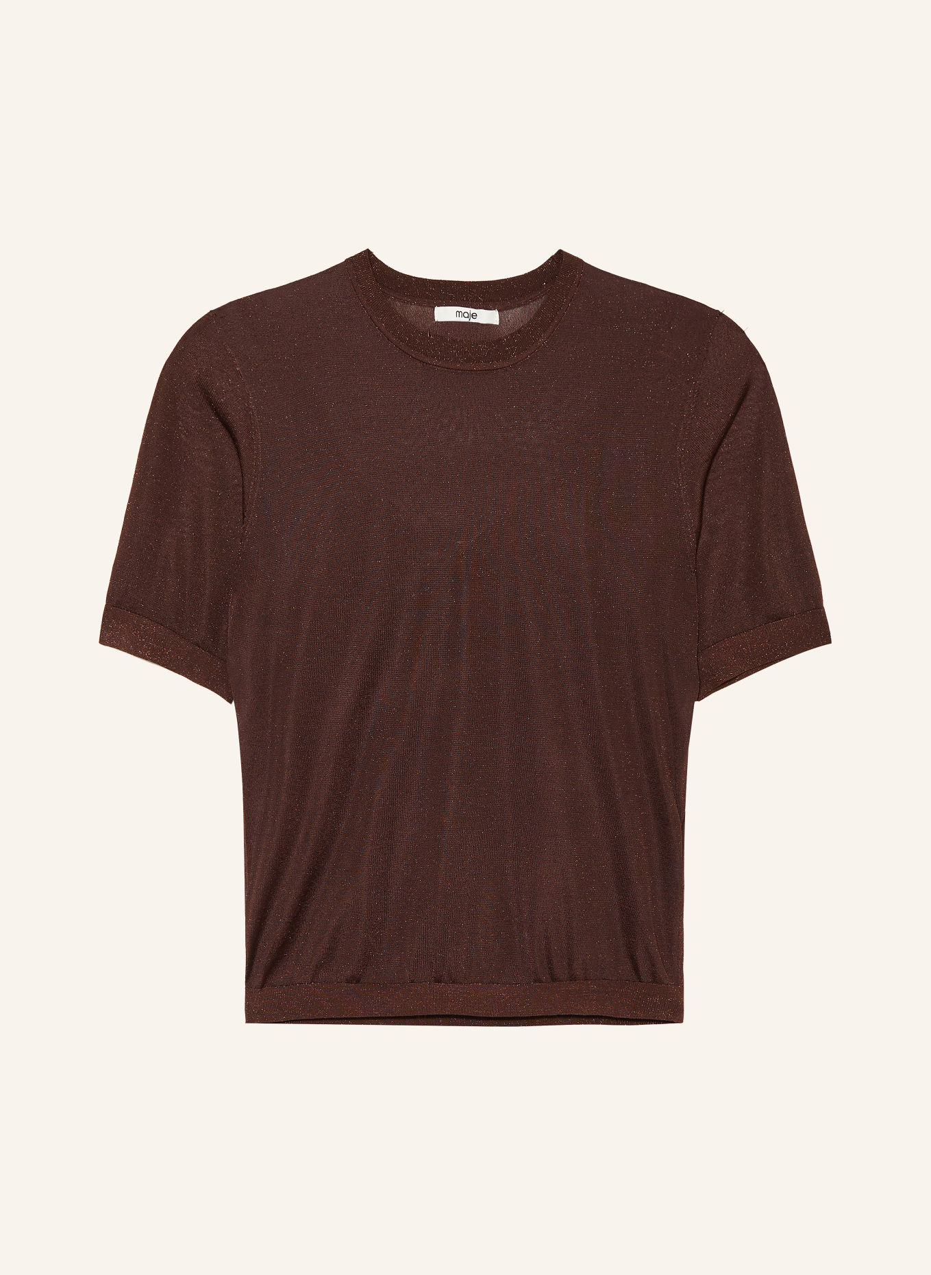 maje Strickshirt mit Glitzergarn: DUNKELBRAUN