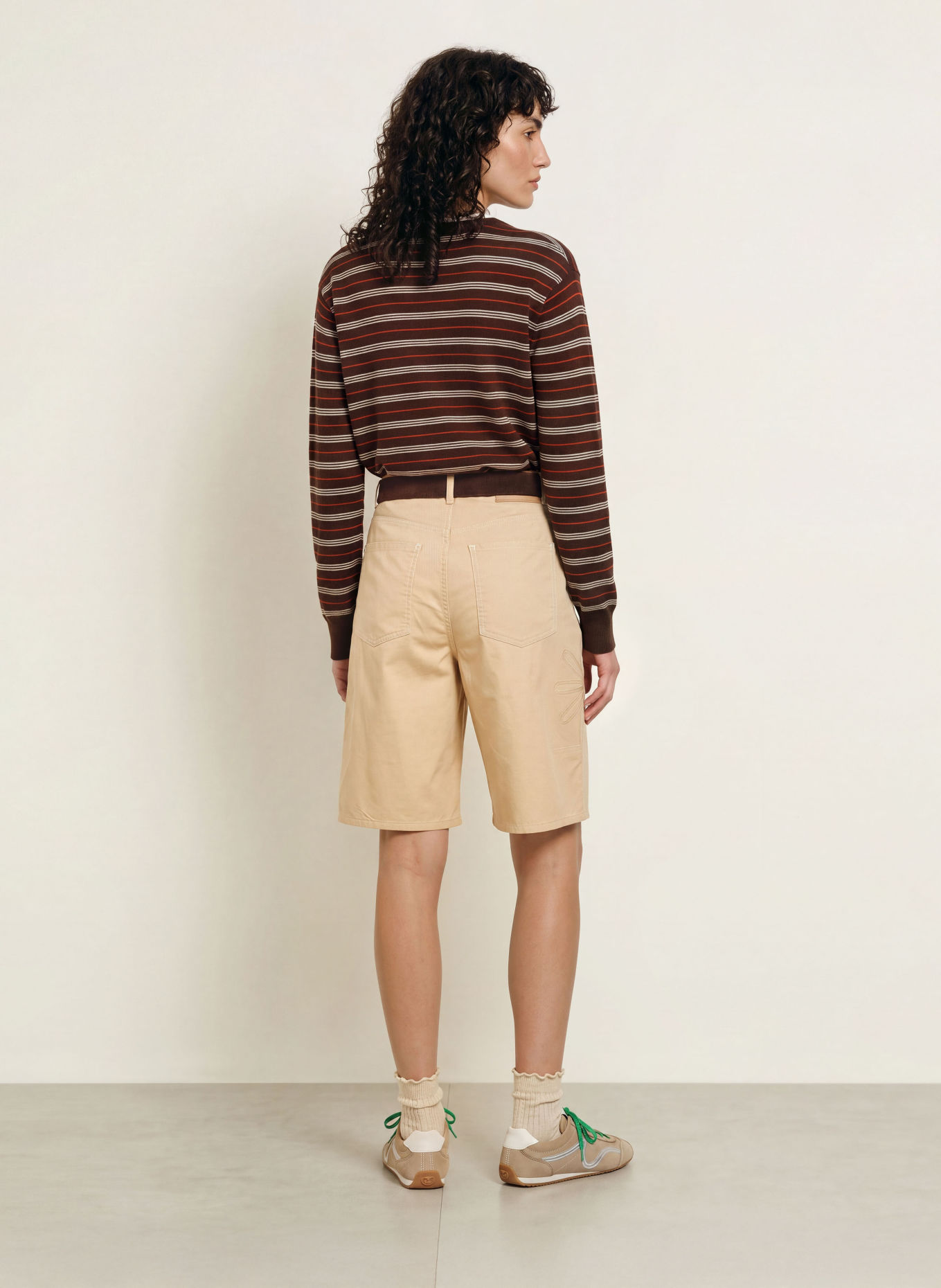 SANDRO Pullover: BRAUN / ROT / WEISS