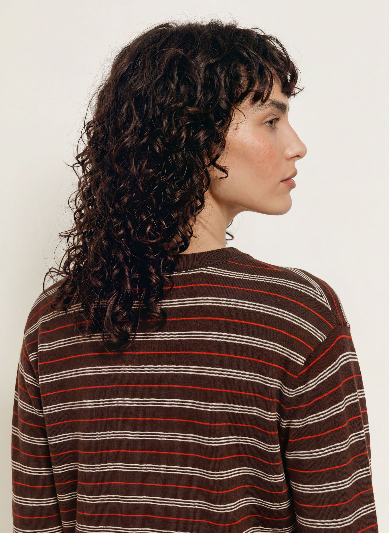 SANDRO Pullover: BRAUN / ROT / WEISS