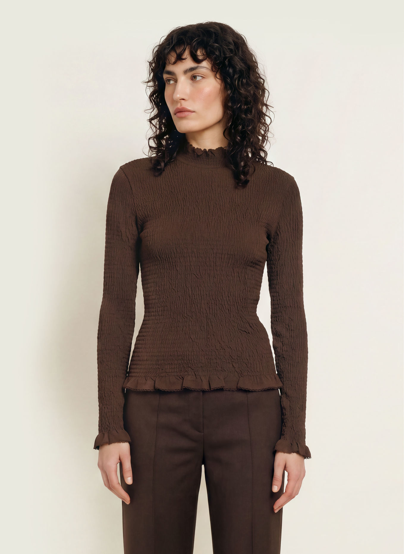 SANDRO Blusenshirt LYA: DUNKELBRAUN