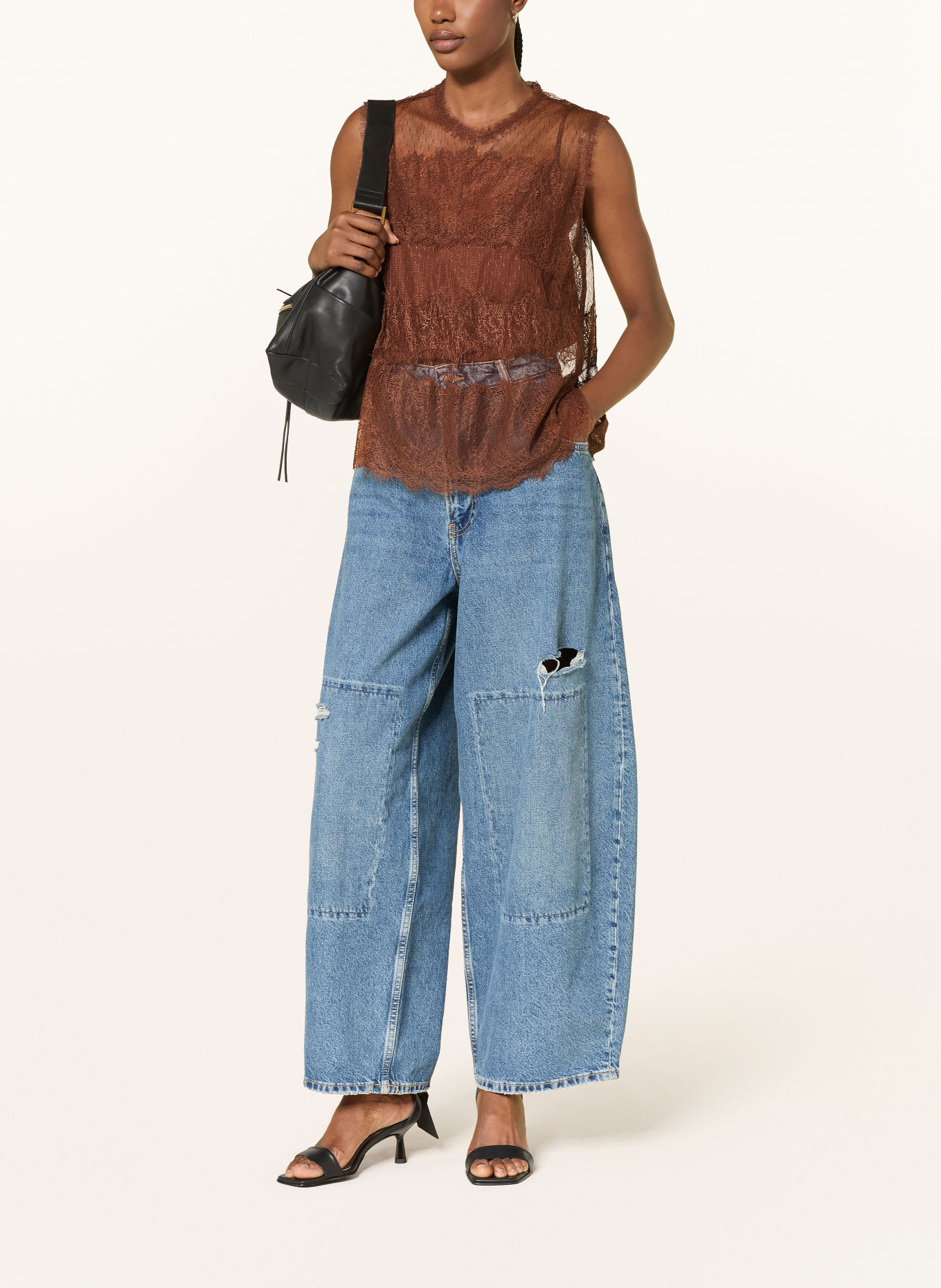ALLSAINTS Spets-top CLARA: BRUN