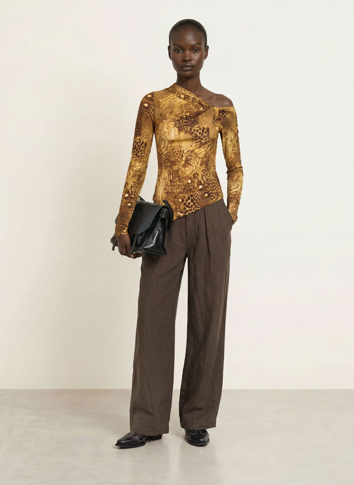 ALLSAINTS One-Shoulder-Shirt ARLIE: GOLD