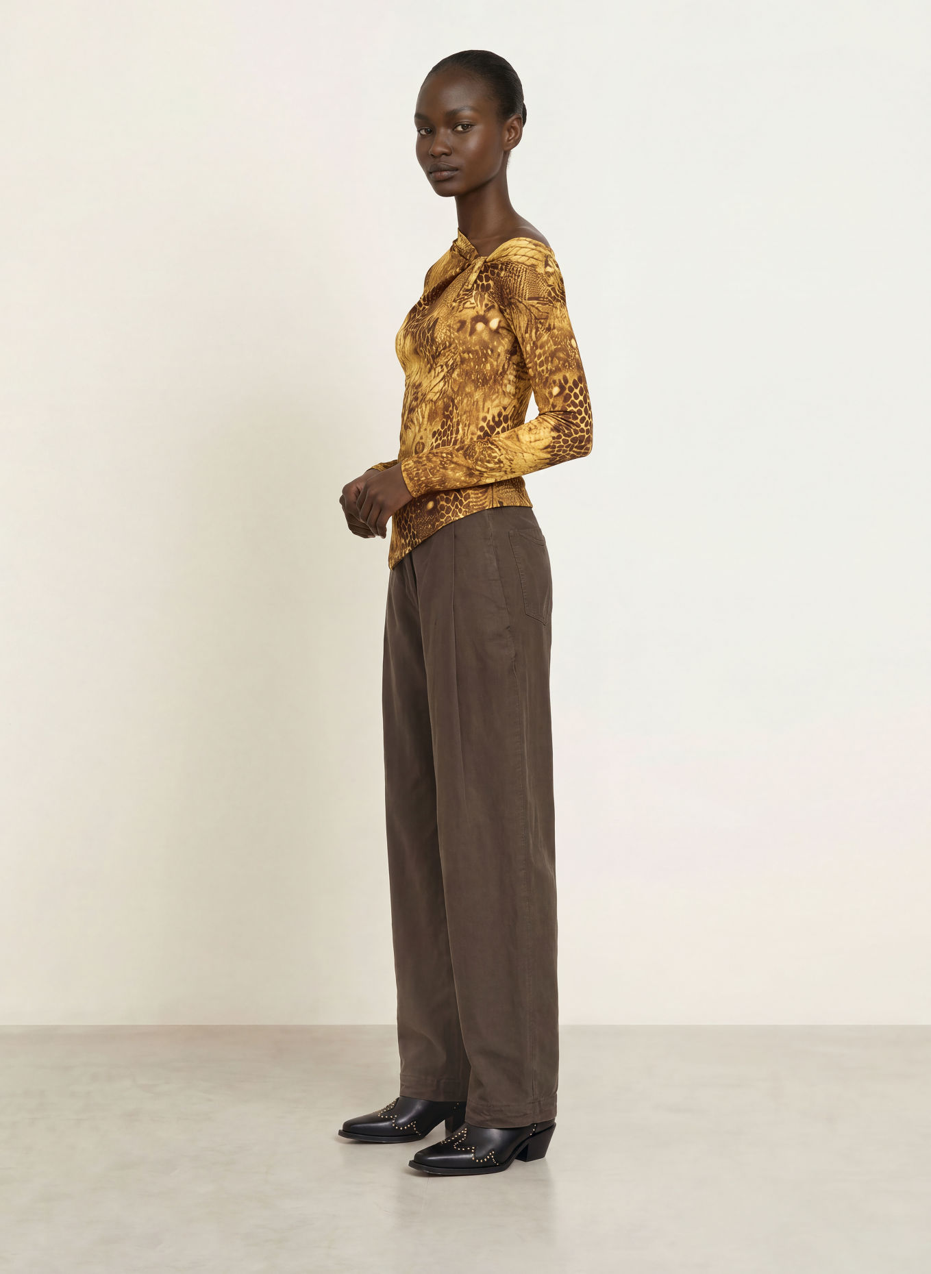 ALLSAINTS One-Shoulder-Shirt ARLIE: GOLD