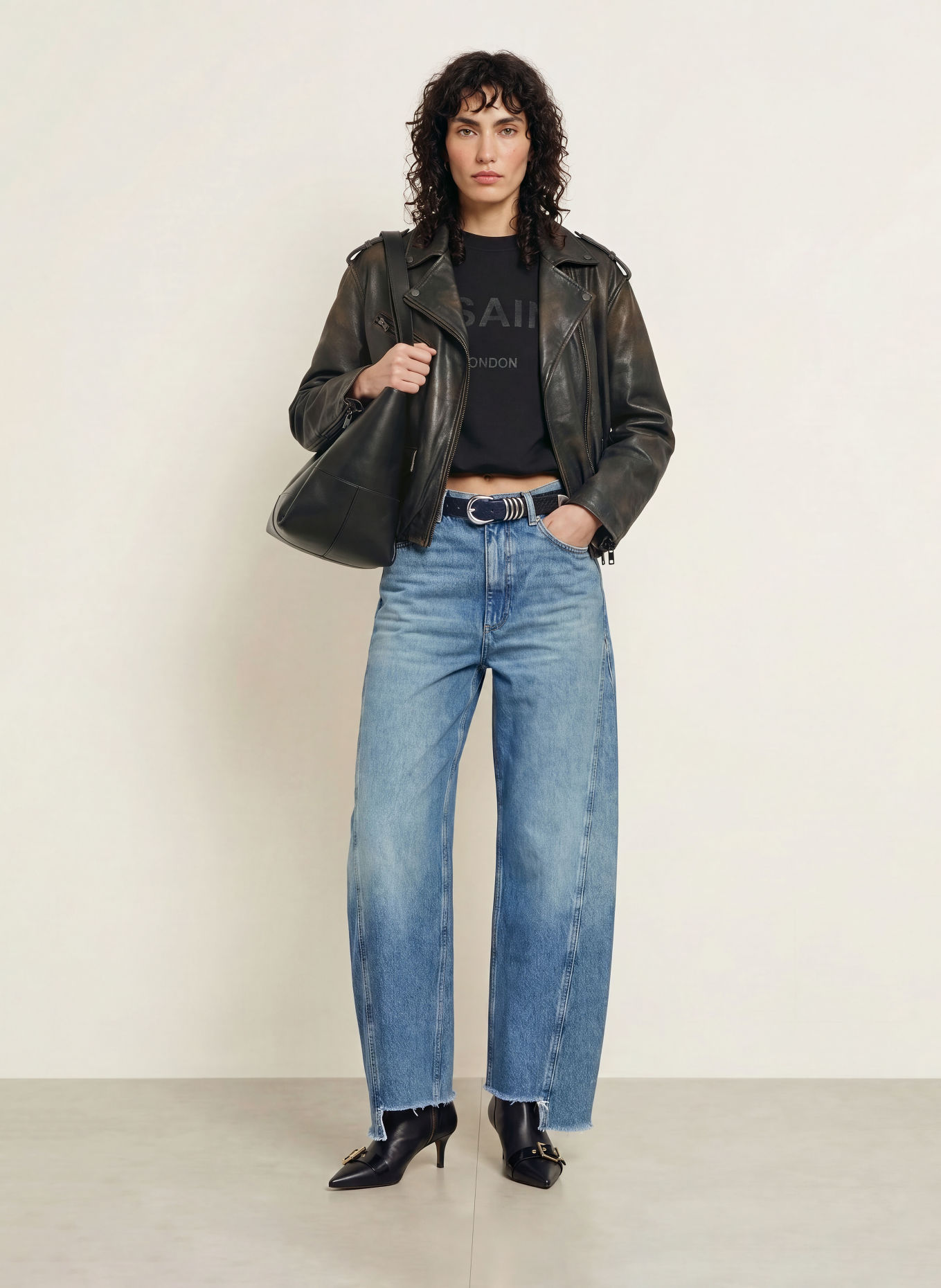ALLSAINTS Jeansy wide leg FOX: 2999 Vintage Indigo
