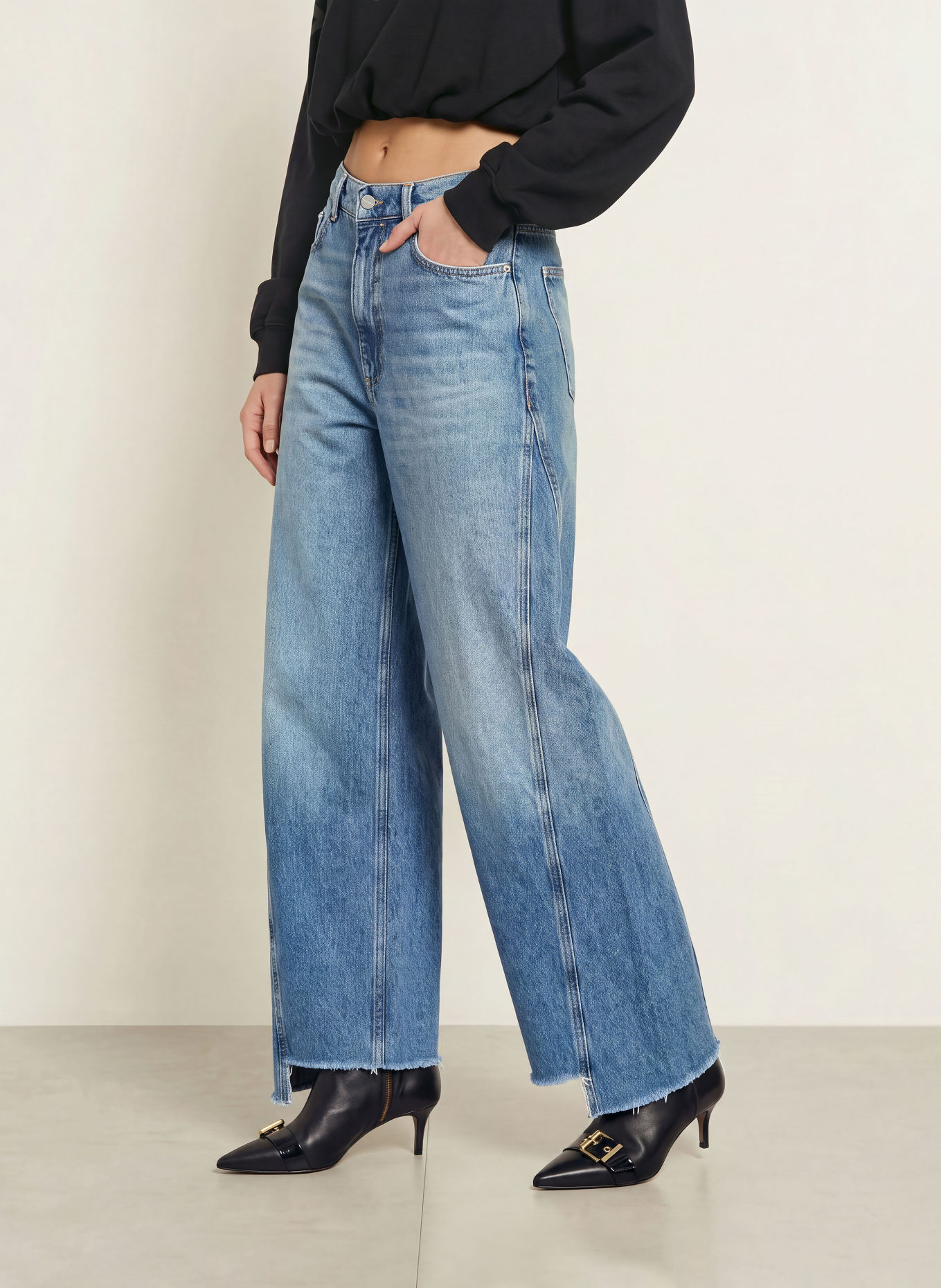 ALLSAINTS Jeansy wide leg FOX: 2999 Vintage Indigo