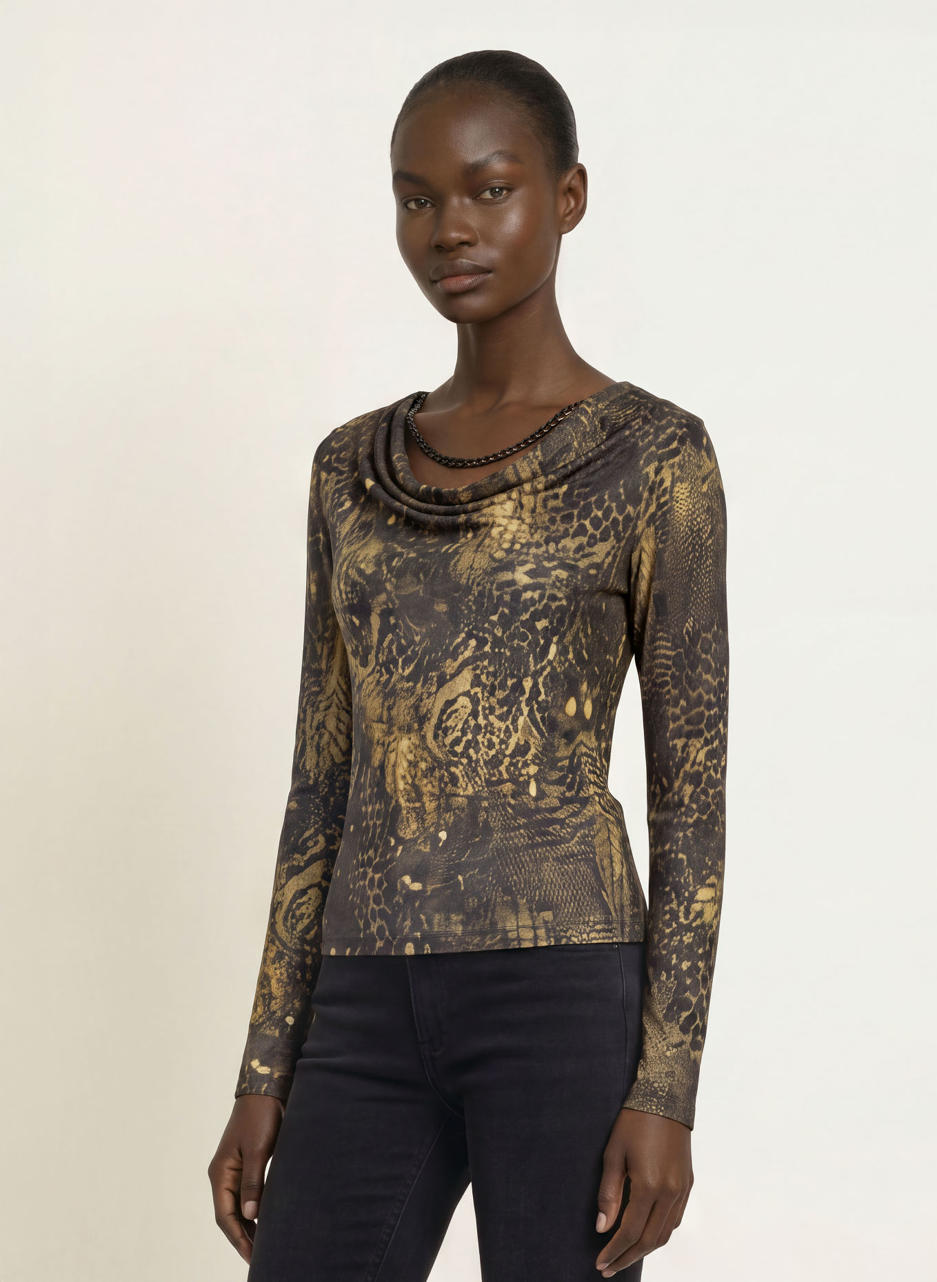 ALLSAINTS Longsleeve HALLIE: KHAKI