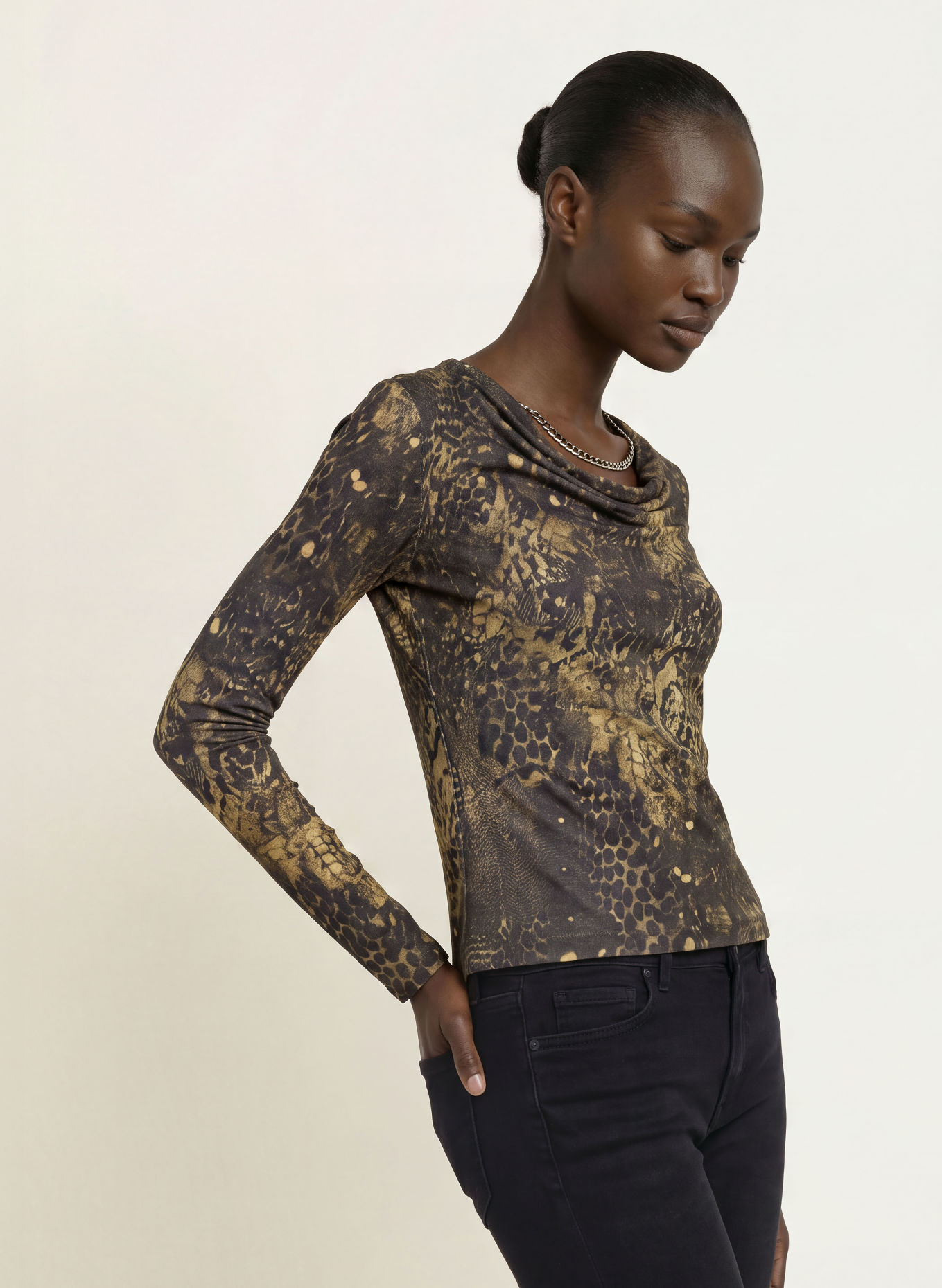 ALLSAINTS Longsleeve HALLIE: KHAKI