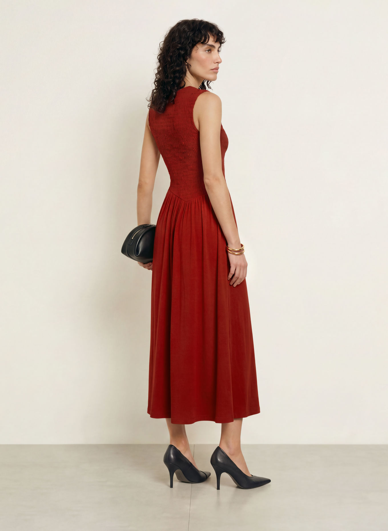 ALLSAINTS LUNA Jersey Dress: DARK RED