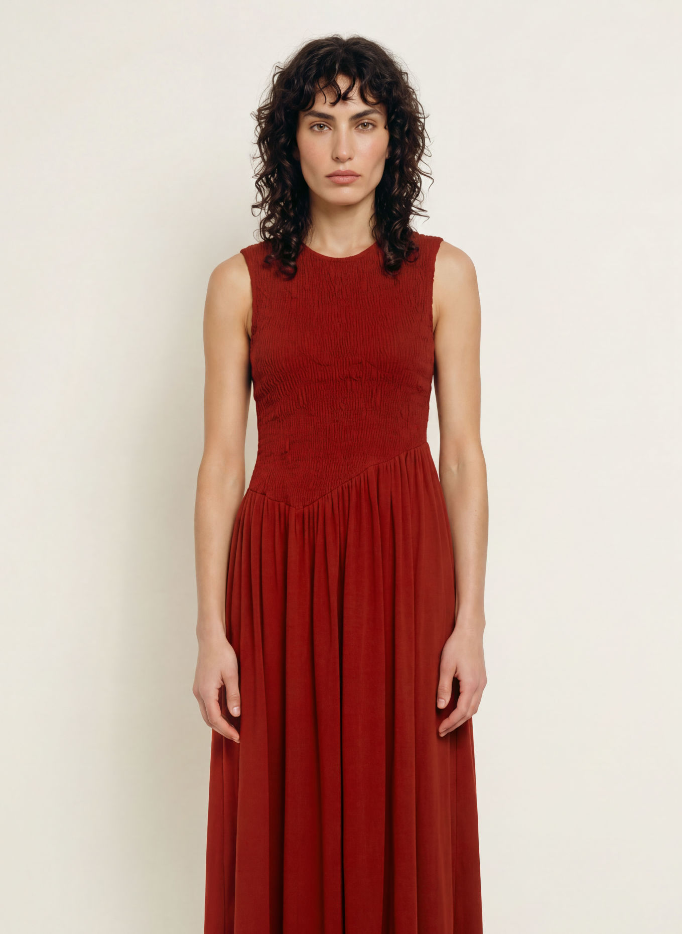 ALLSAINTS LUNA Jersey Dress: DARK RED