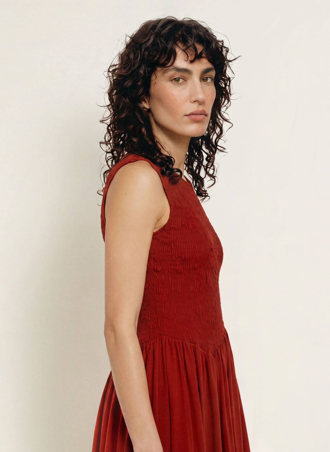 ALLSAINTS LUNA Jersey Dress: DARK RED