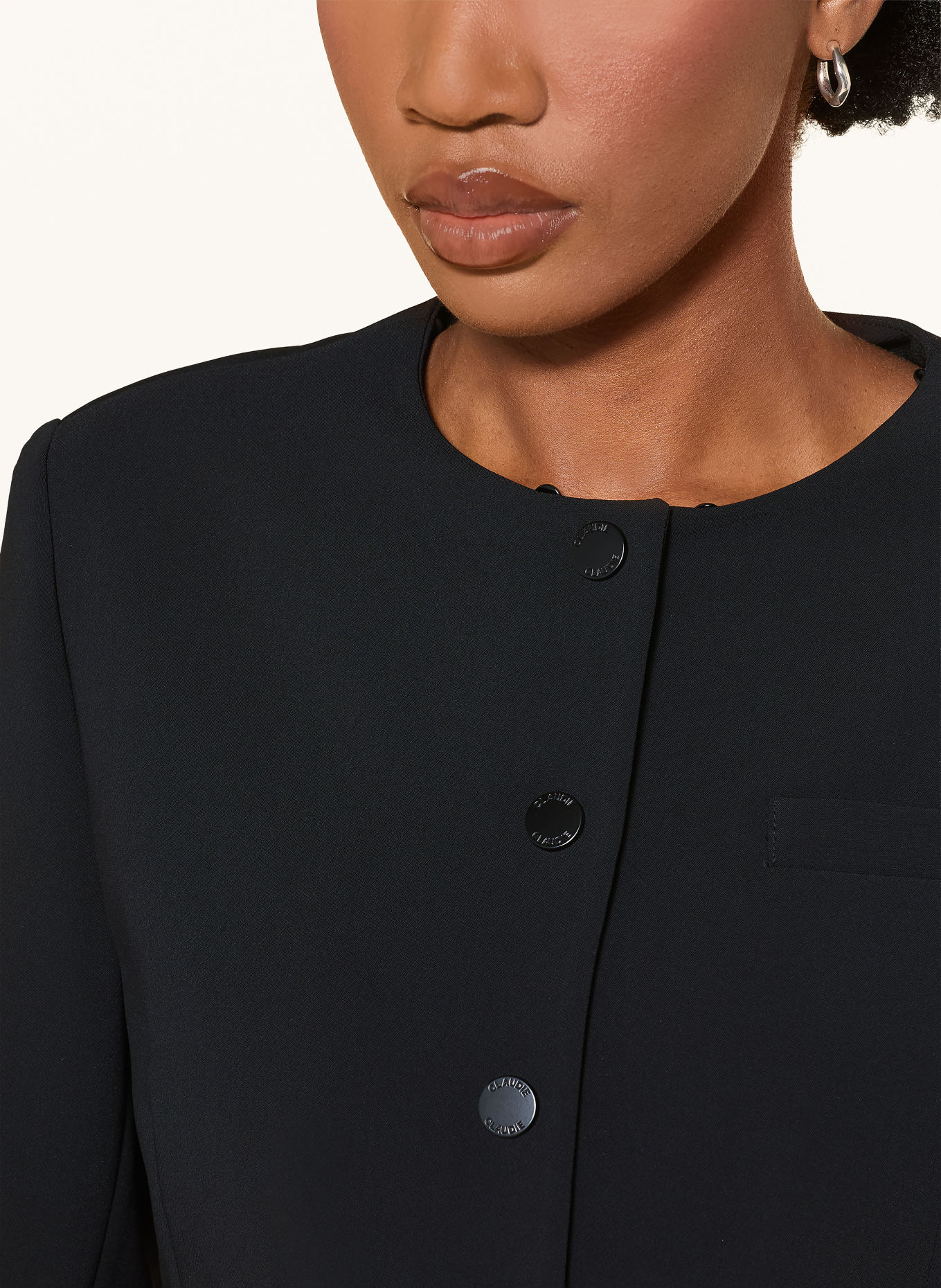 CLAUDIE PIERLOT Blazer mit abnehmbarem Kragen: SCHWARZ