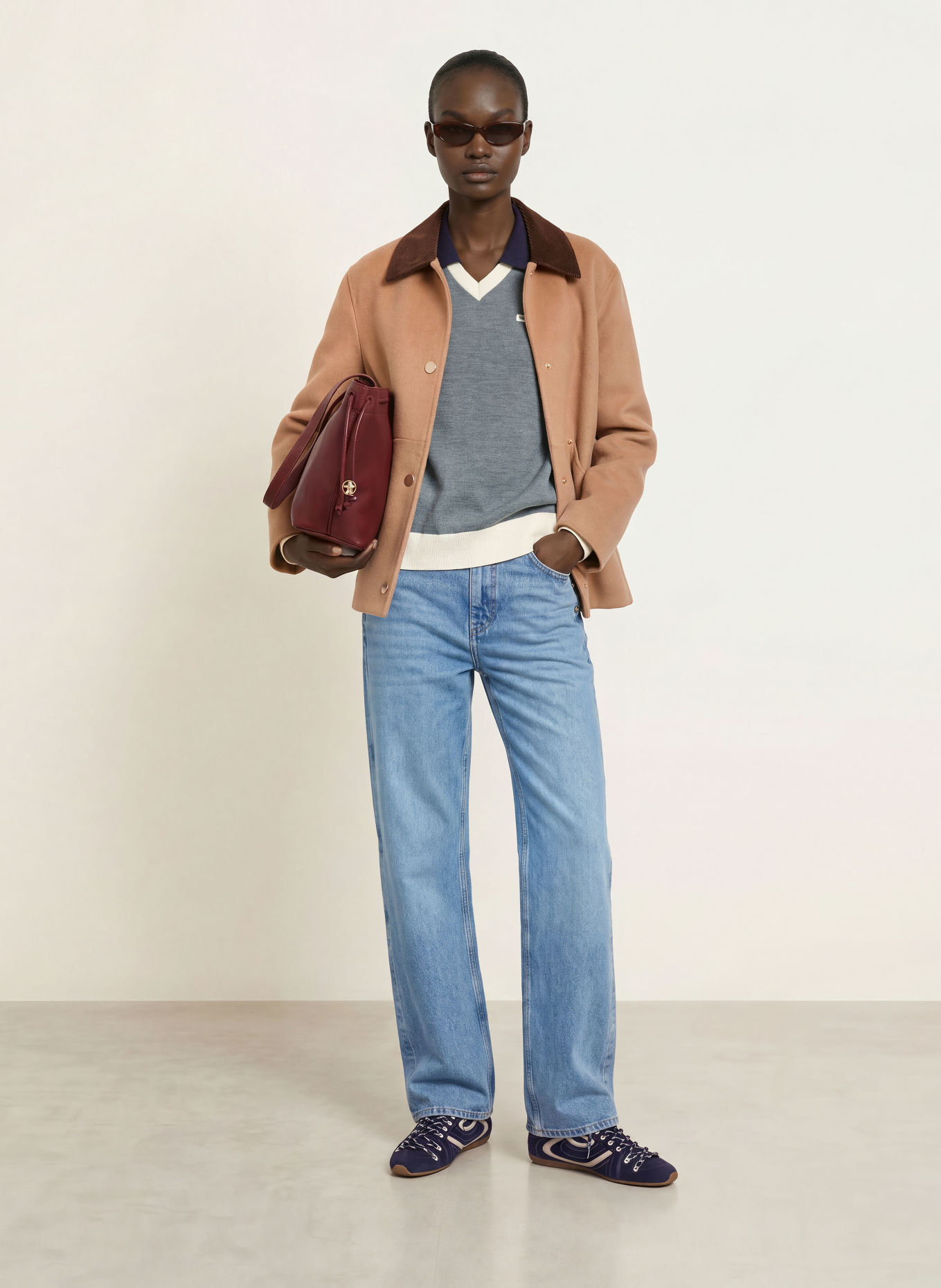 CLAUDIE PIERLOT Jacke: BEIGE / DUNKELBRAUN