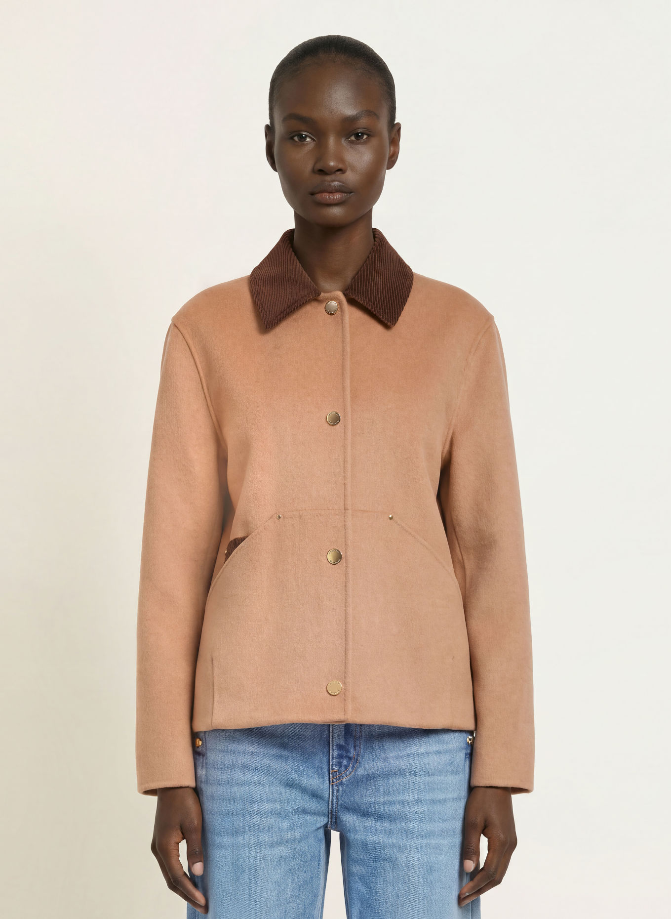 CLAUDIE PIERLOT Jacke: BEIGE / DUNKELBRAUN