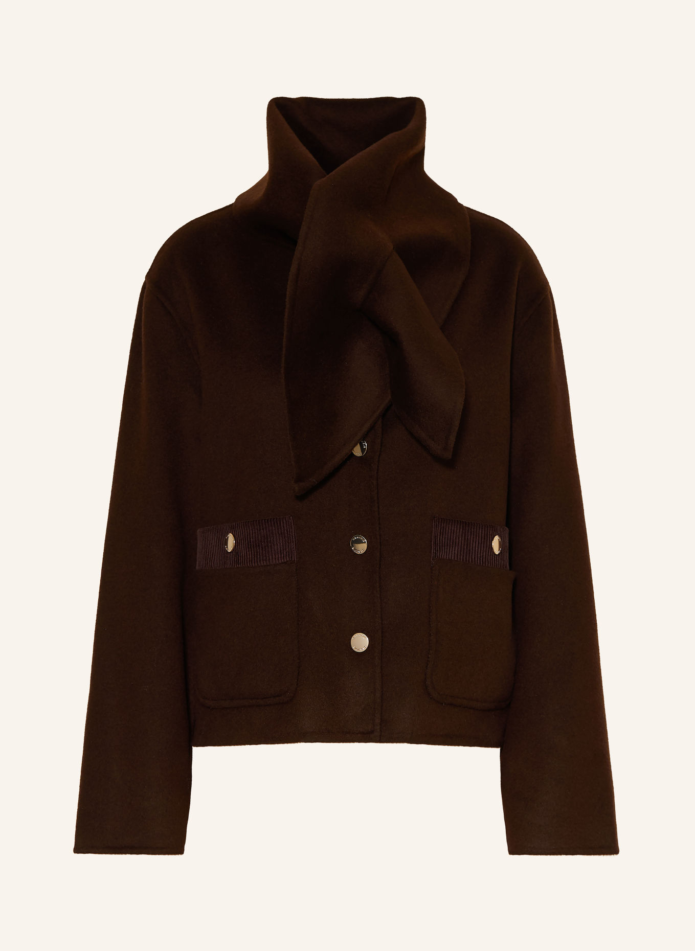 CLAUDIE PIERLOT Jacke mit abnehmbarem Schal: DUNKELBRAUN