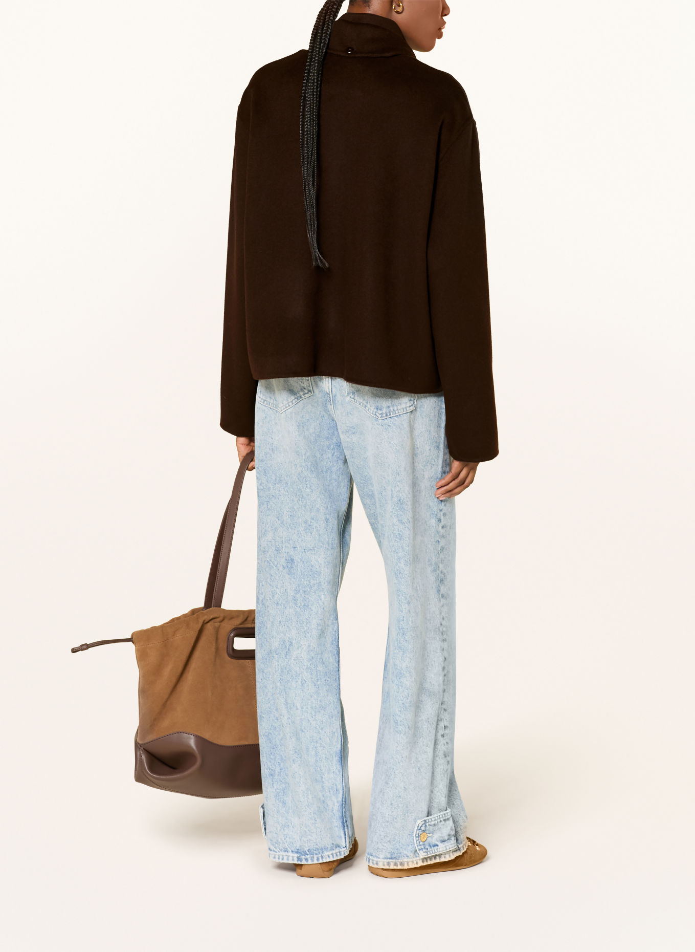 CLAUDIE PIERLOT Jacke mit abnehmbarem Schal: DUNKELBRAUN