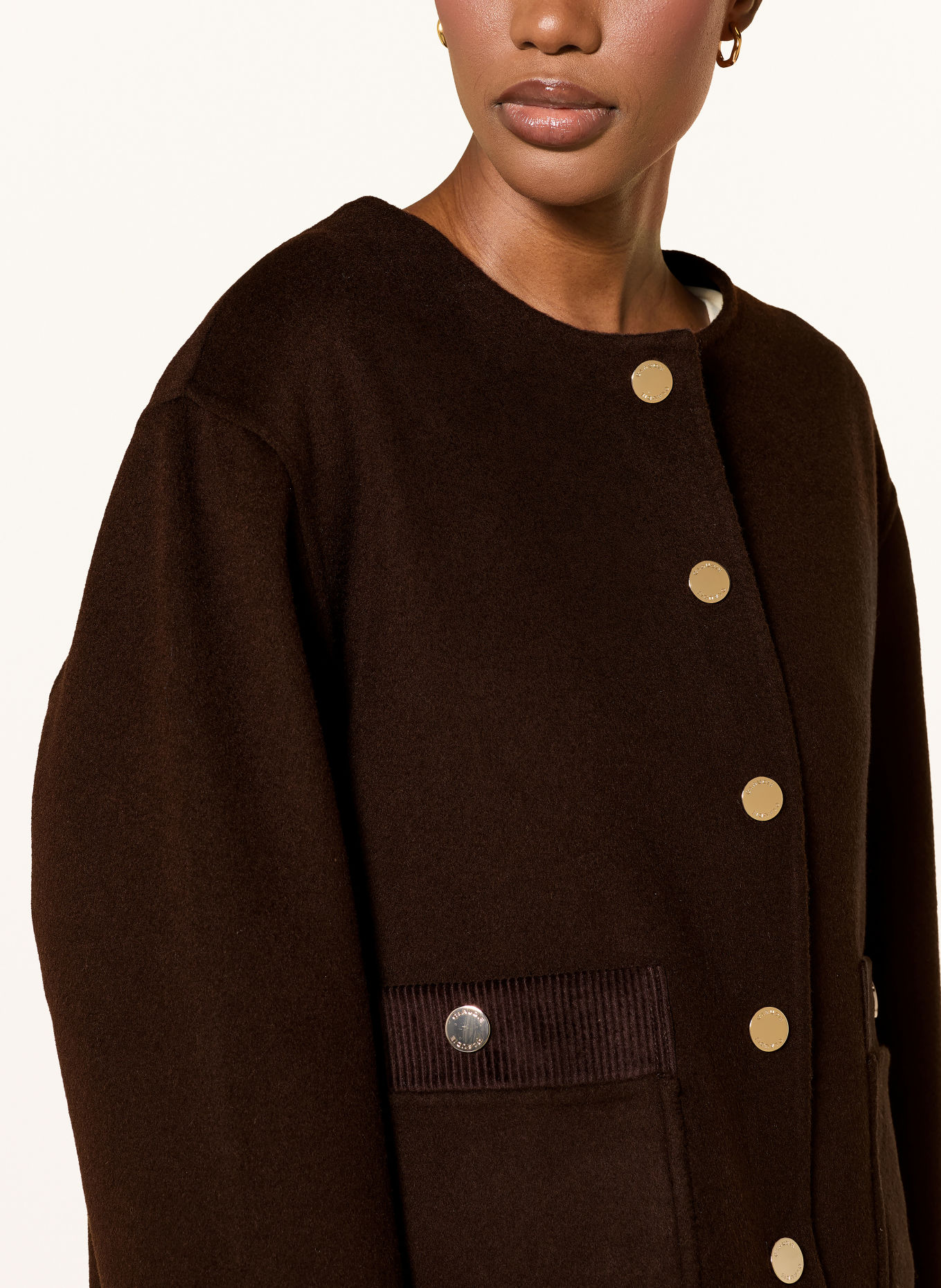 CLAUDIE PIERLOT Jacke mit abnehmbarem Schal: DUNKELBRAUN