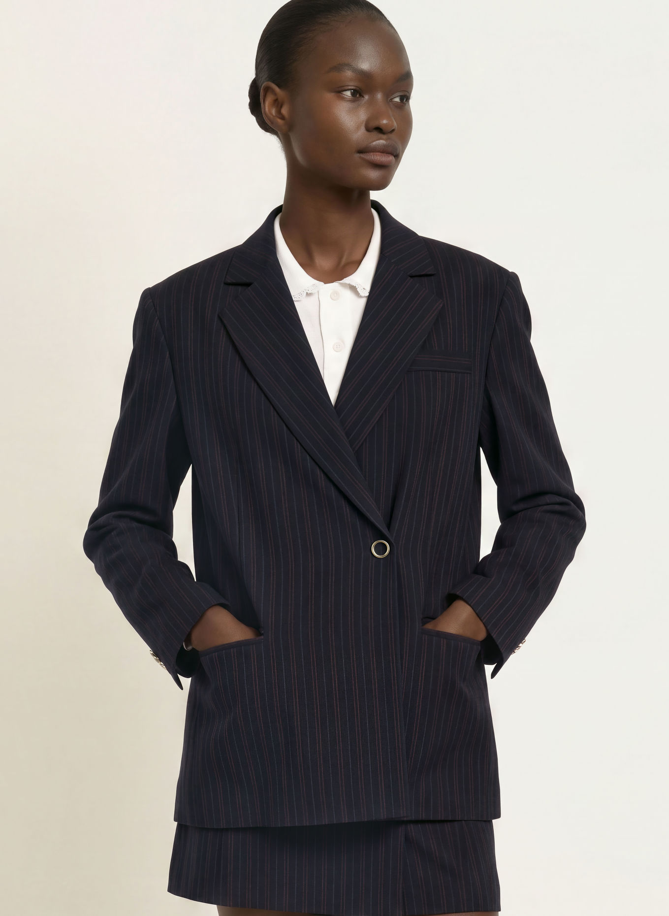 CLAUDIE PIERLOT Blazer: DUNKELBLAU / DUNKELROT / DUNKELGELB
