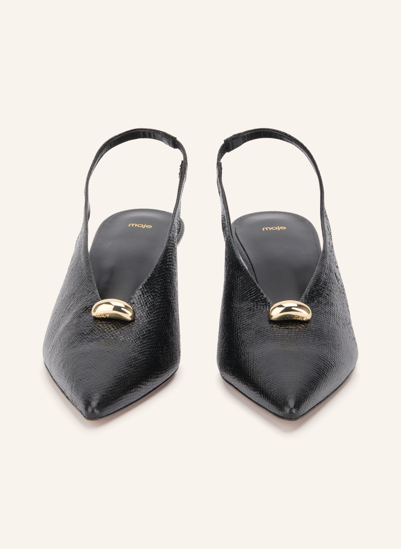 maje Czółenka typu slingback: CZARNY