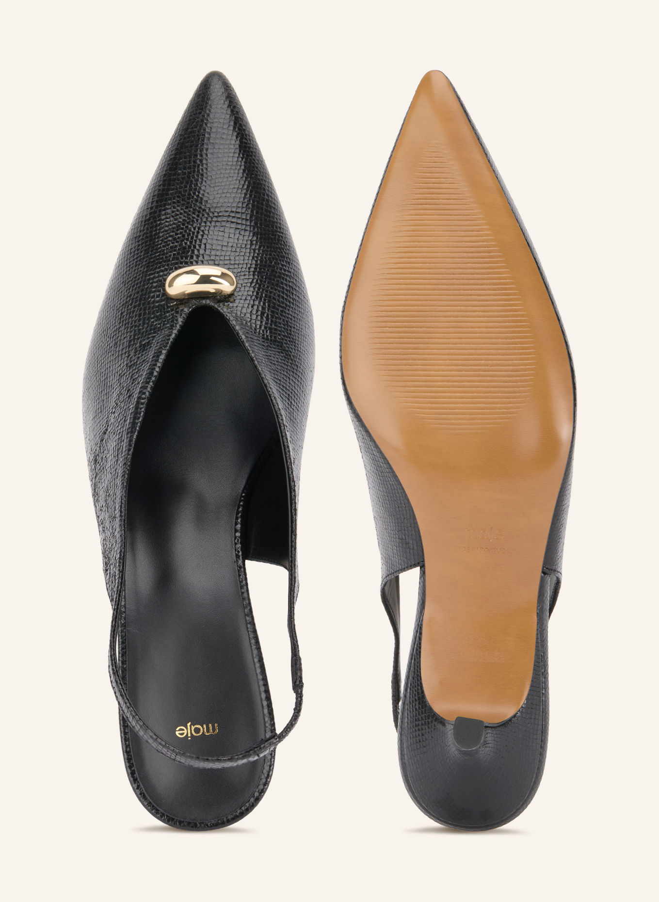 maje Czółenka typu slingback: CZARNY