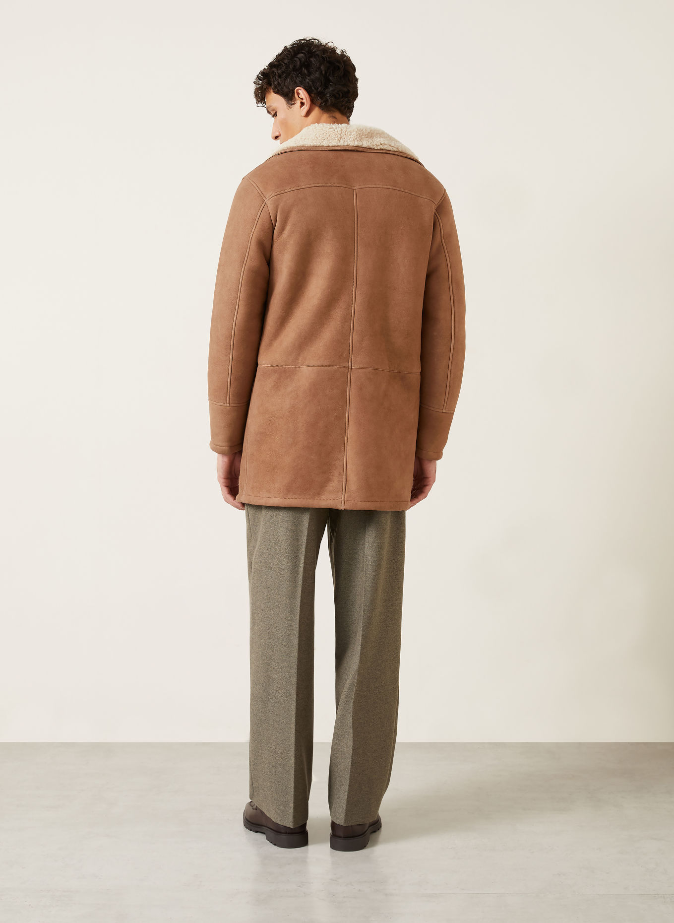 manzoni 24 Leren jas: CAMEL / CRÈME
