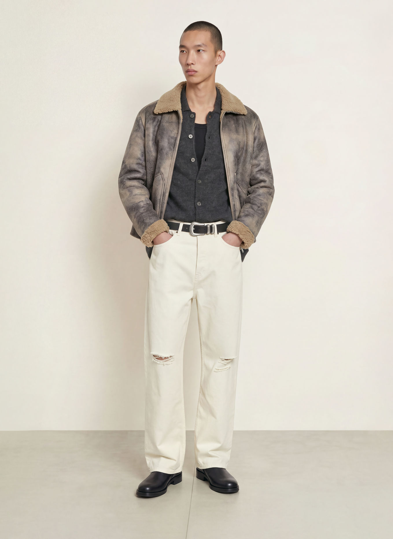 OUR LEGACY Vest met alpaca: DONKERGRIJS