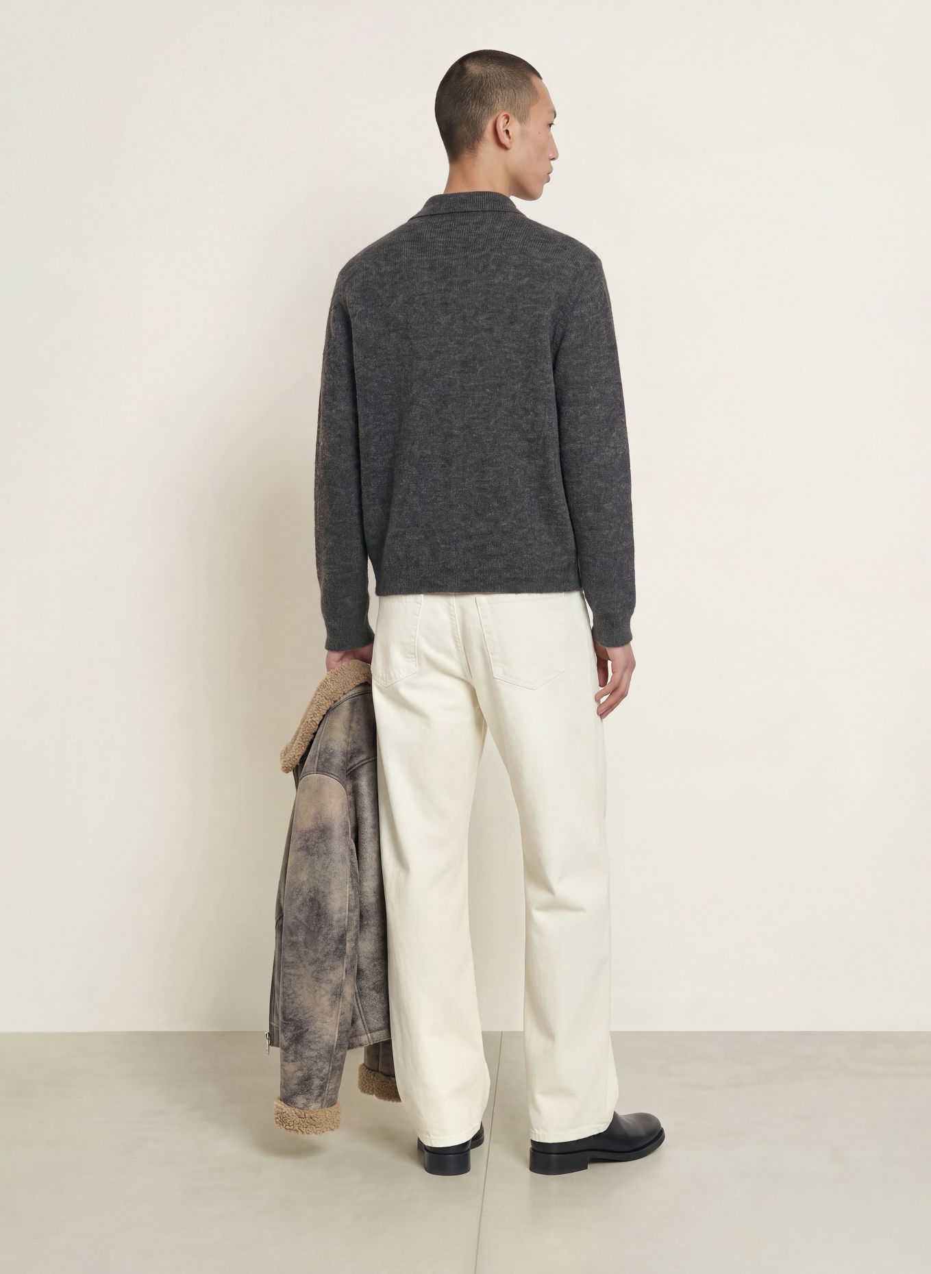OUR LEGACY Vest met alpaca: DONKERGRIJS