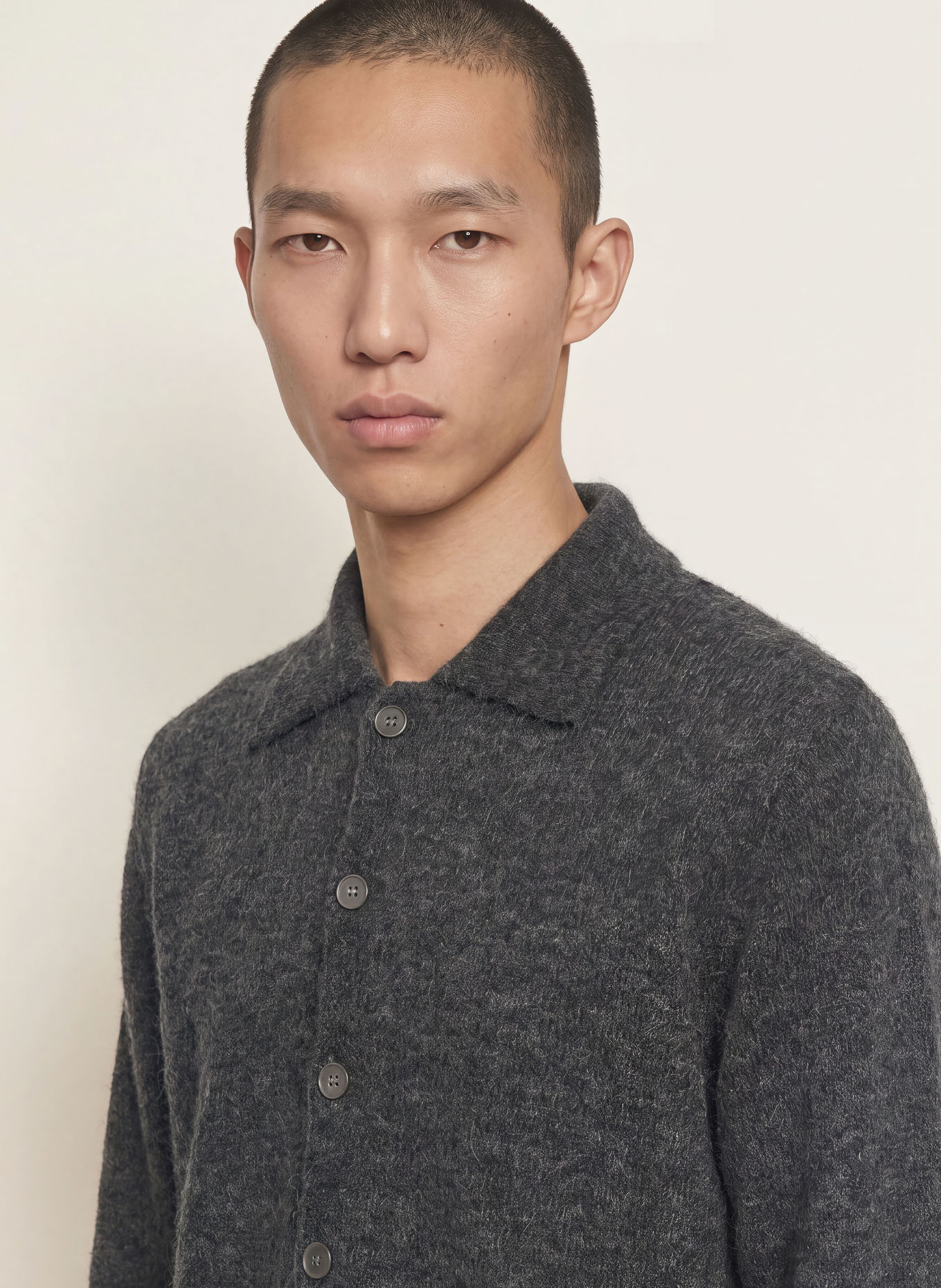 OUR LEGACY Vest met alpaca: DONKERGRIJS