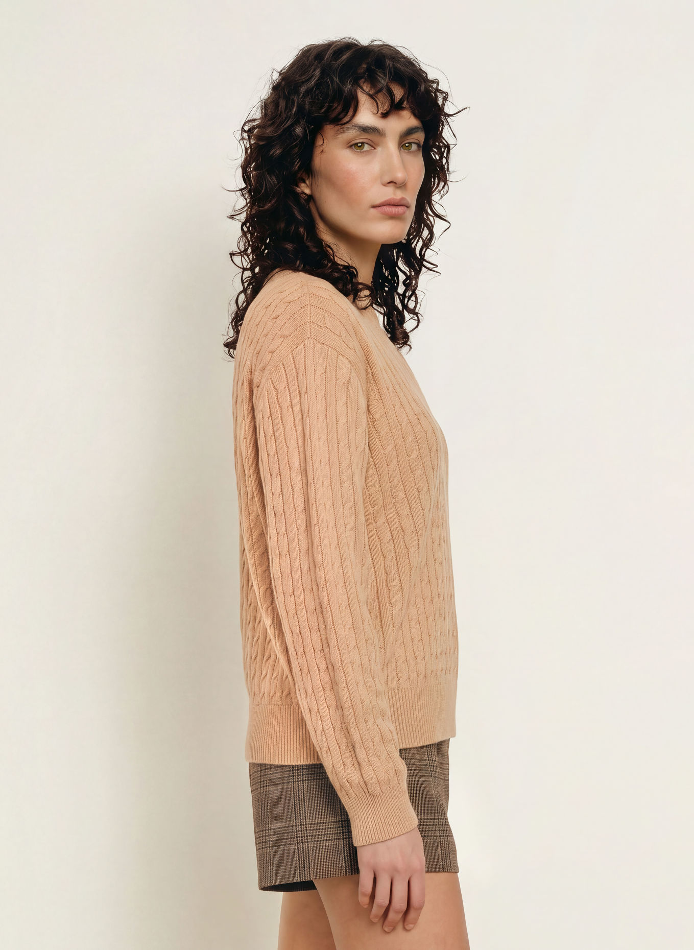 SANDRO Pullover: CAMEL / WEISS