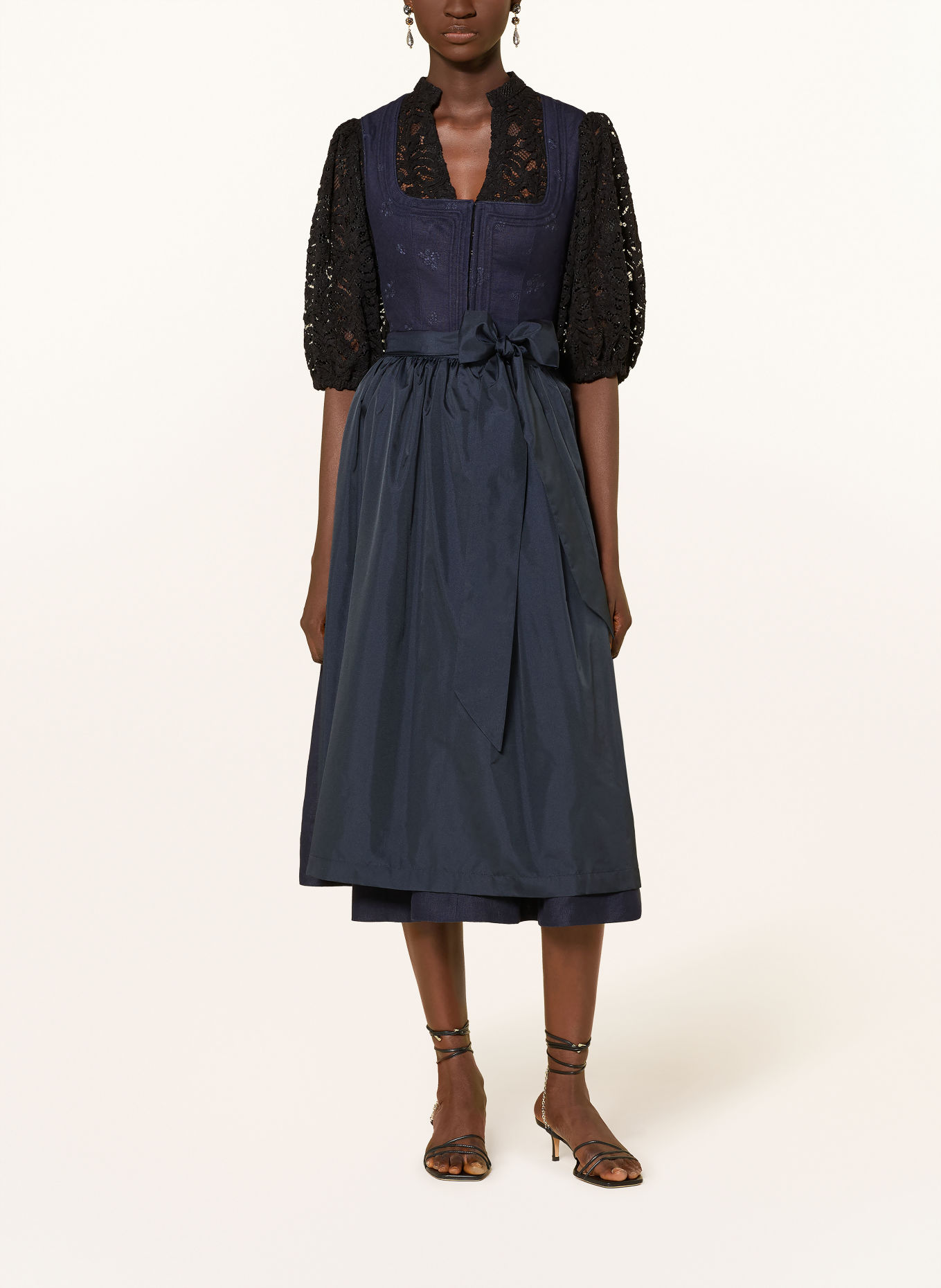 LIMBERRY Linnen dirndl FELICITAS: DONKERBLAUW