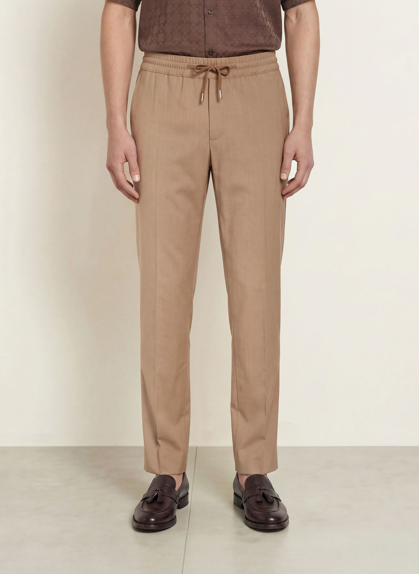 SANDRO Spodnie w stylu dresowym, o kroju slim fit: CAMELOWY