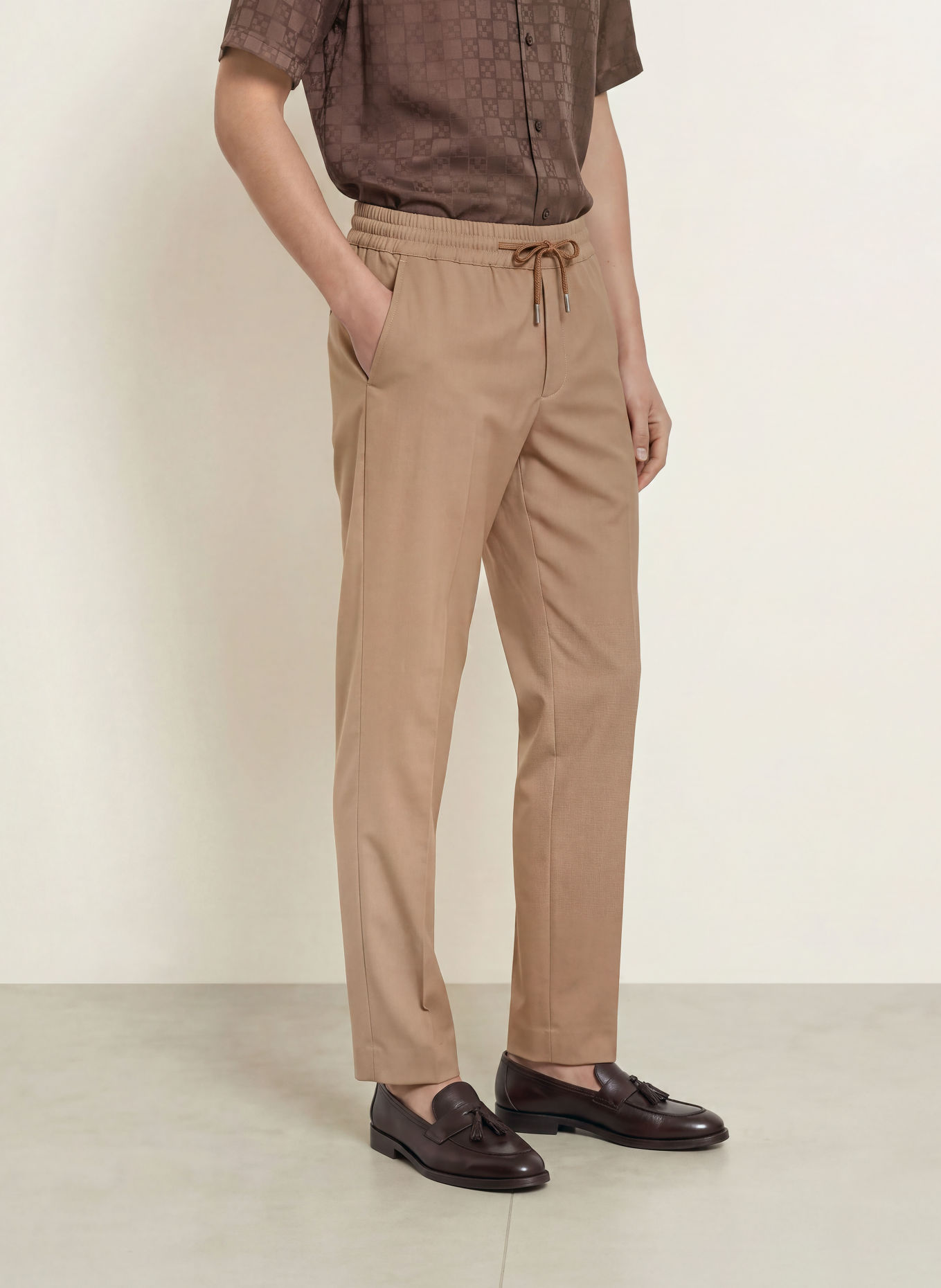 SANDRO Spodnie w stylu dresowym, o kroju slim fit: CAMELOWY