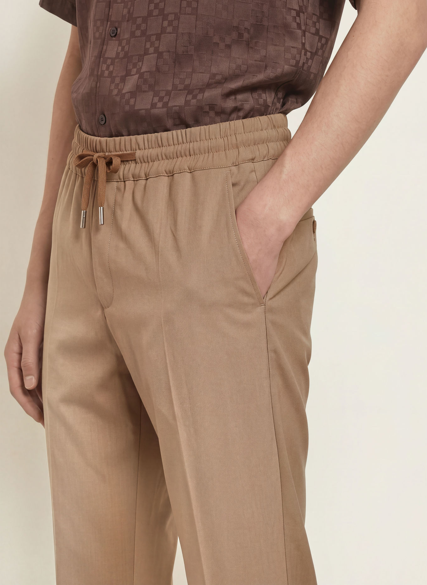 SANDRO Spodnie w stylu dresowym, o kroju slim fit: CAMELOWY