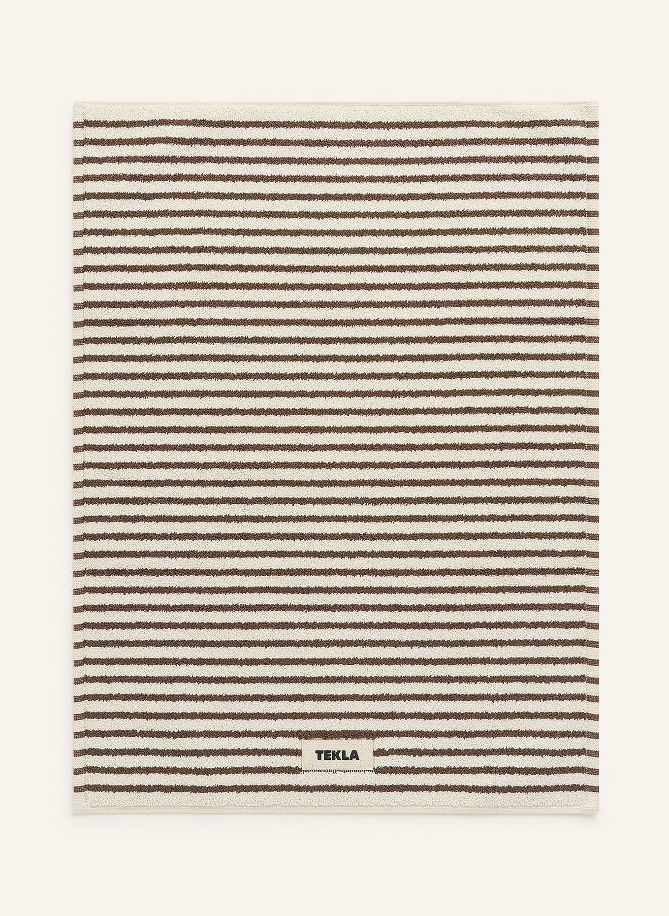 TEKLA Badematte: BRAUN / WEISS