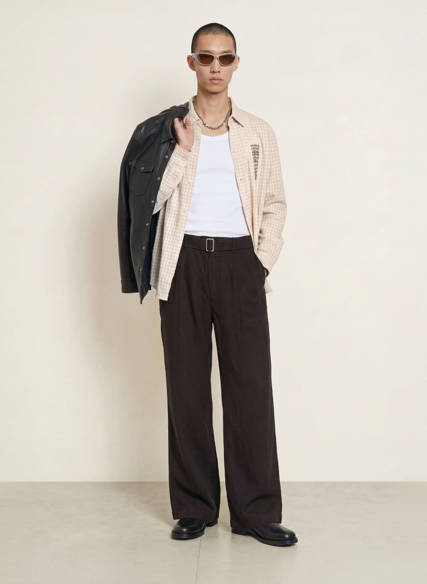 ALLSAINTS Overshirt REPEATER: BEIGE / CRÈME