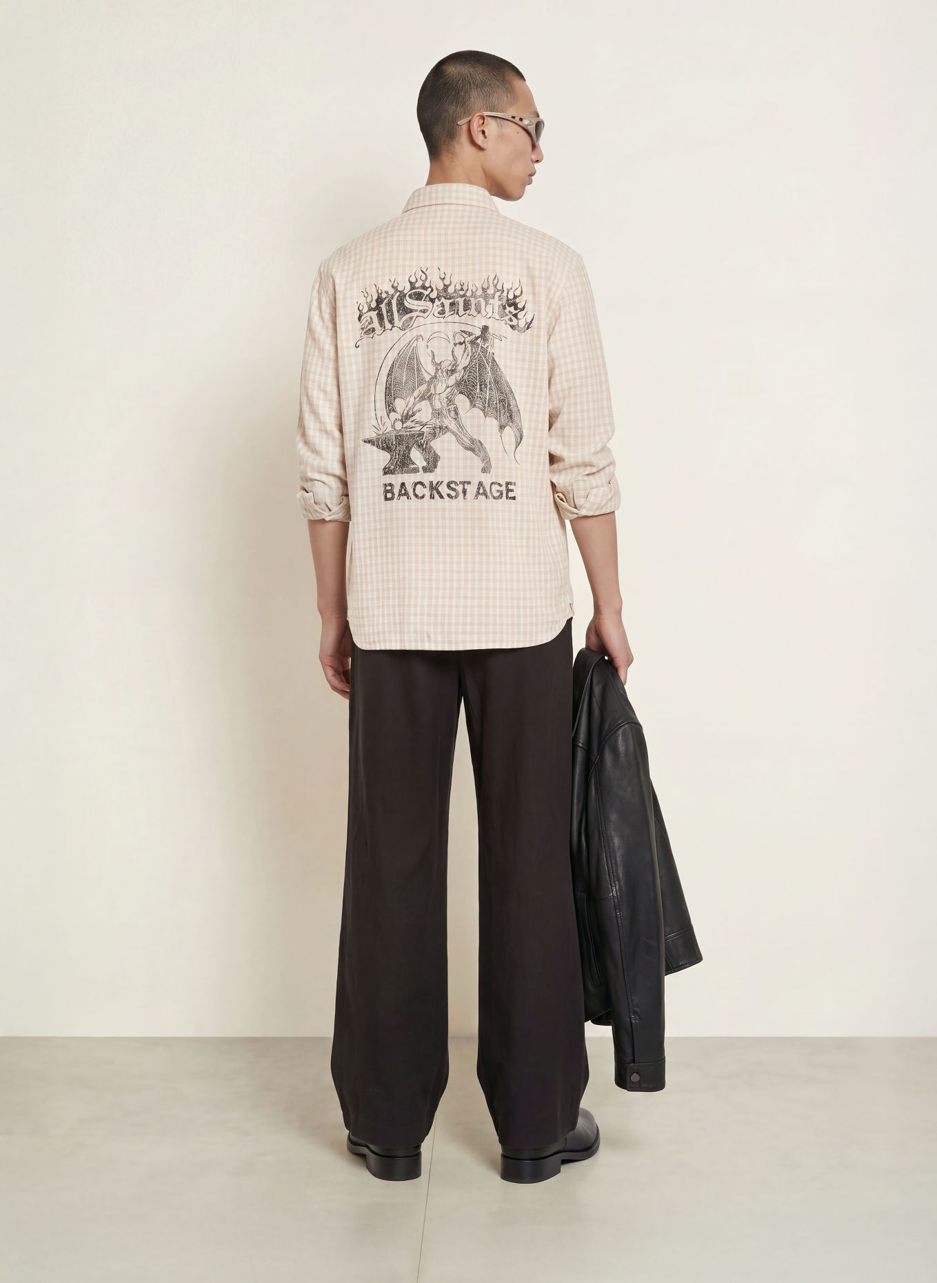 ALLSAINTS Overshirt REPEATER: BEIGE / CRÈME