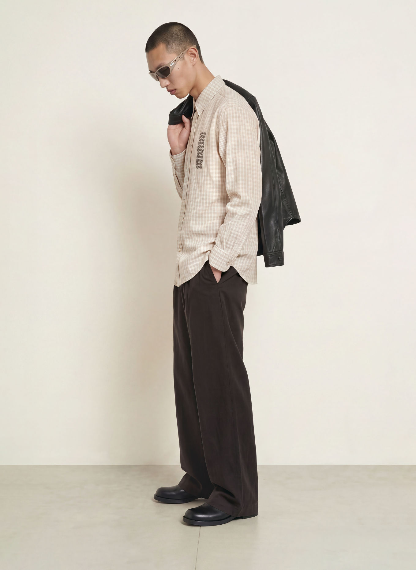 ALLSAINTS Overshirt REPEATER: BEIGE / CRÈME