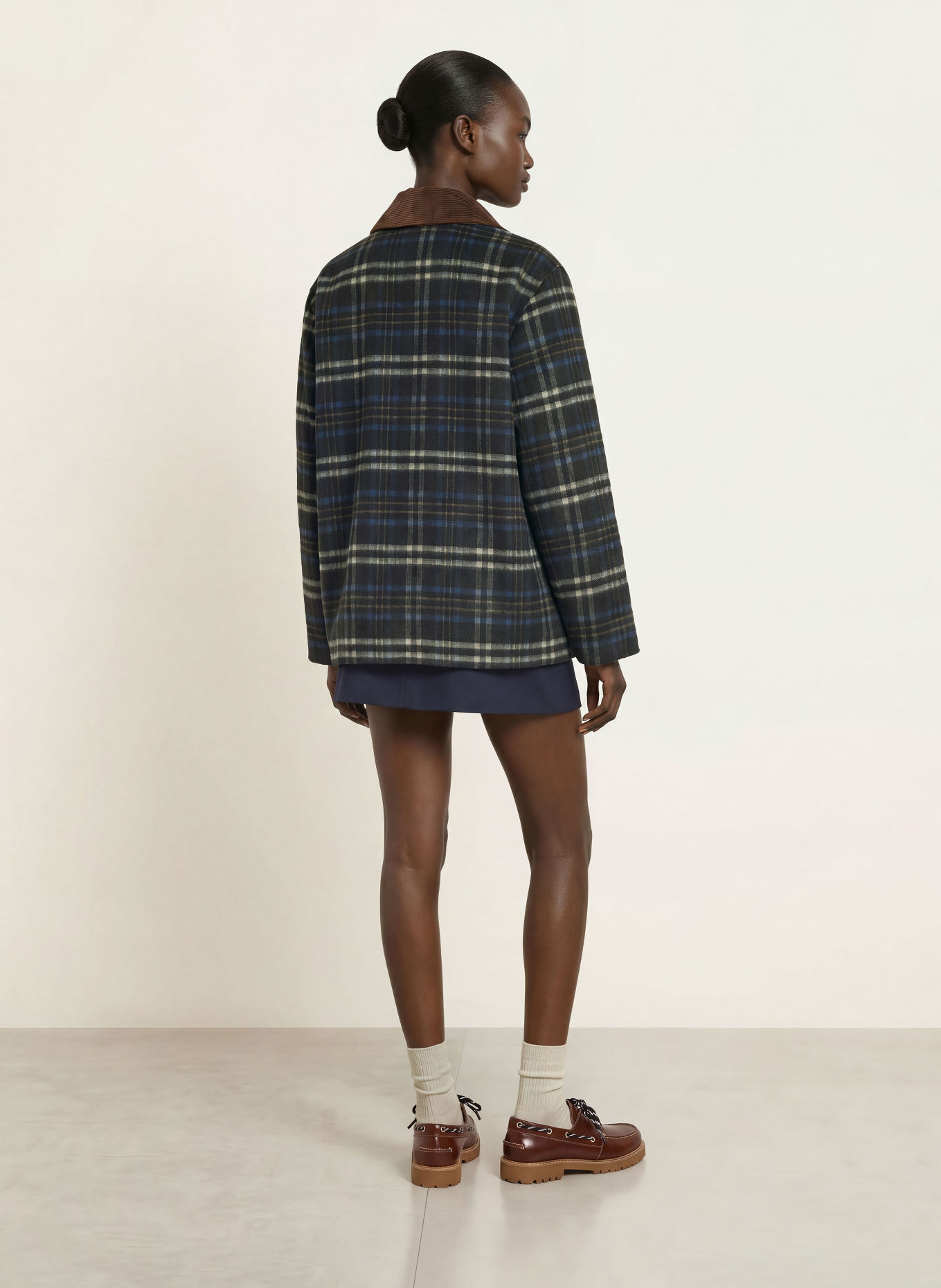 CLAUDIE PIERLOT Overjacket im Materialmix: SCHWARZ / HELLGRAU / BLAU