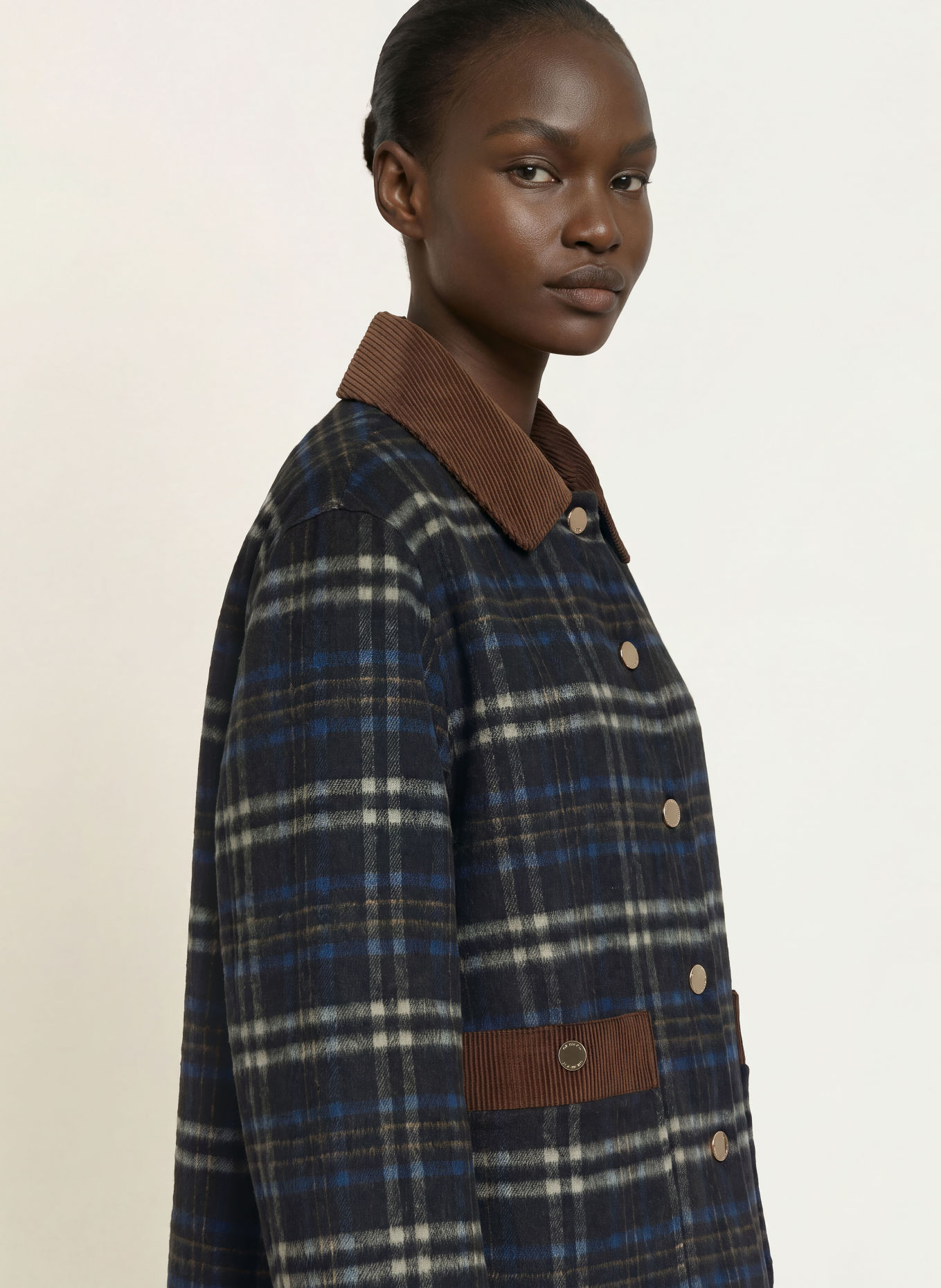 CLAUDIE PIERLOT Overjacket im Materialmix: SCHWARZ / HELLGRAU / BLAU