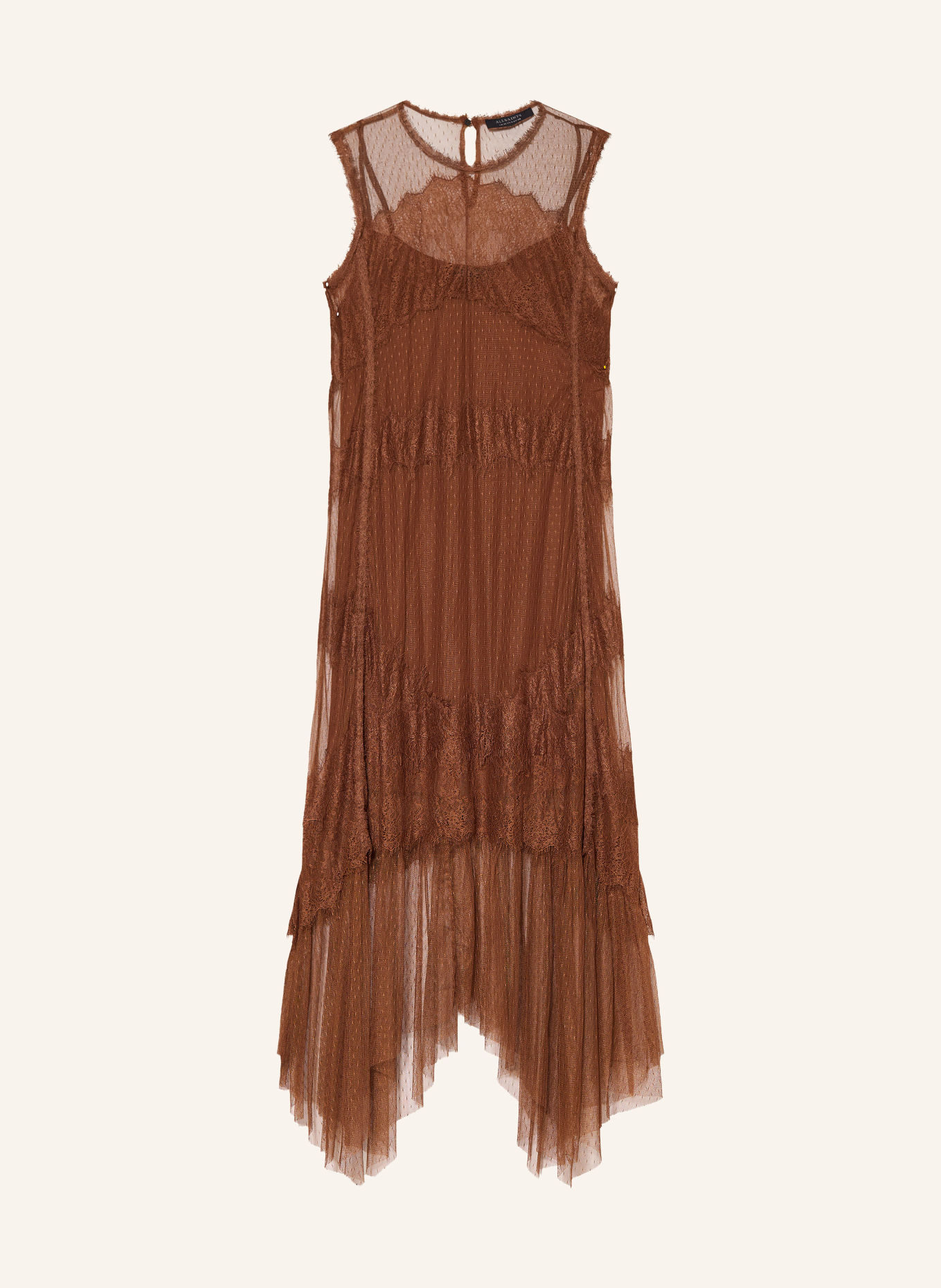 ALLSAINTS Kleid CLARA mit Spitze: BRAUN