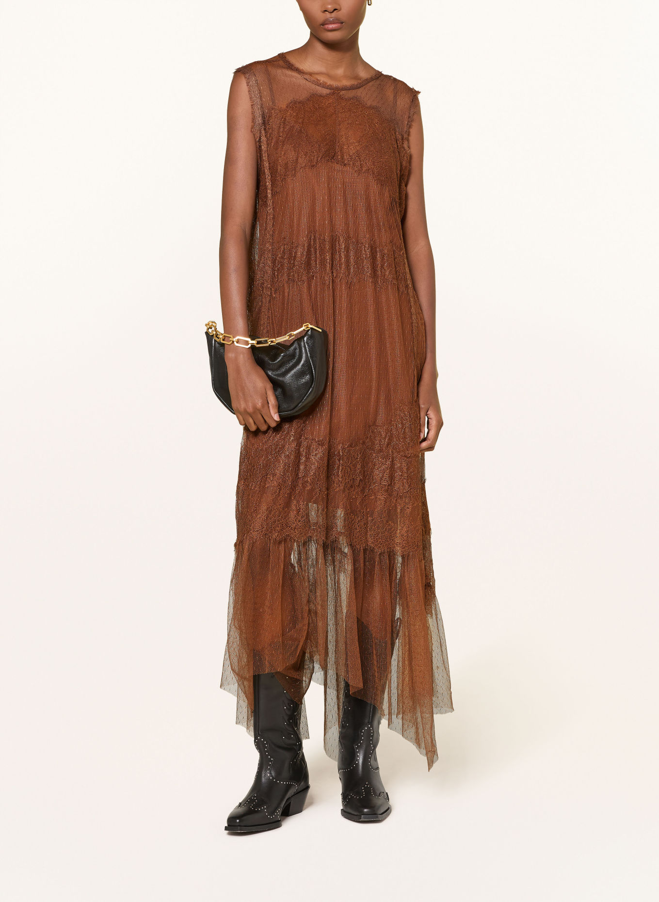 ALLSAINTS Kleid CLARA mit Spitze: BRAUN