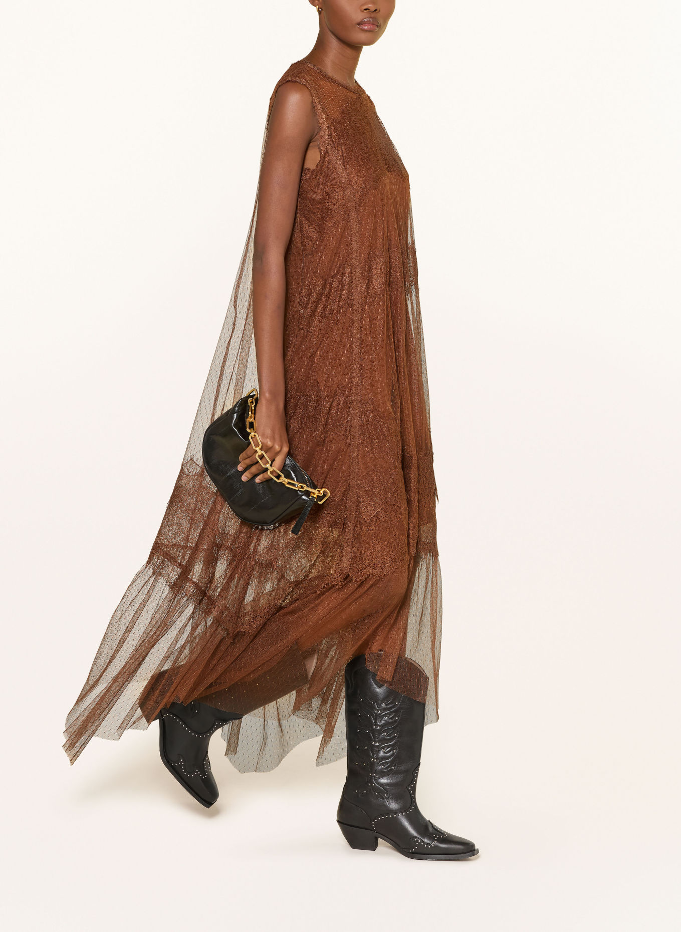 ALLSAINTS Kleid CLARA mit Spitze: BRAUN