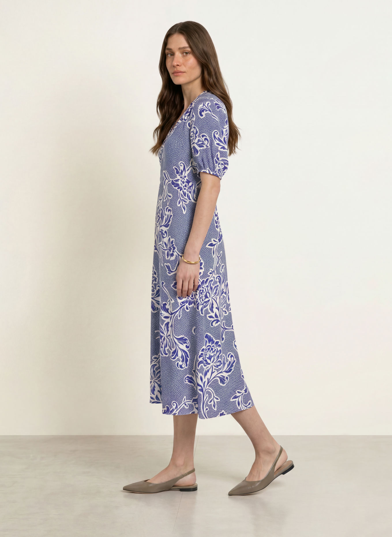 HOBBS Kleid SIDONIE: BLAU / CREME