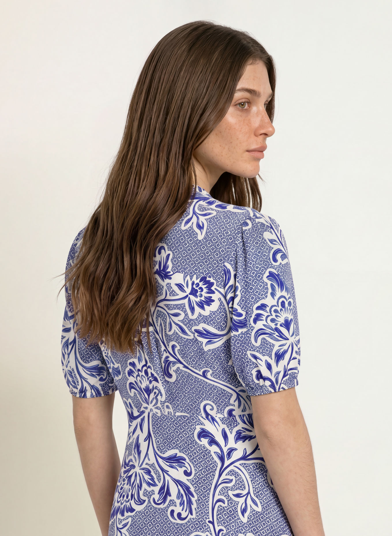 HOBBS Kleid SIDONIE: BLAU / CREME