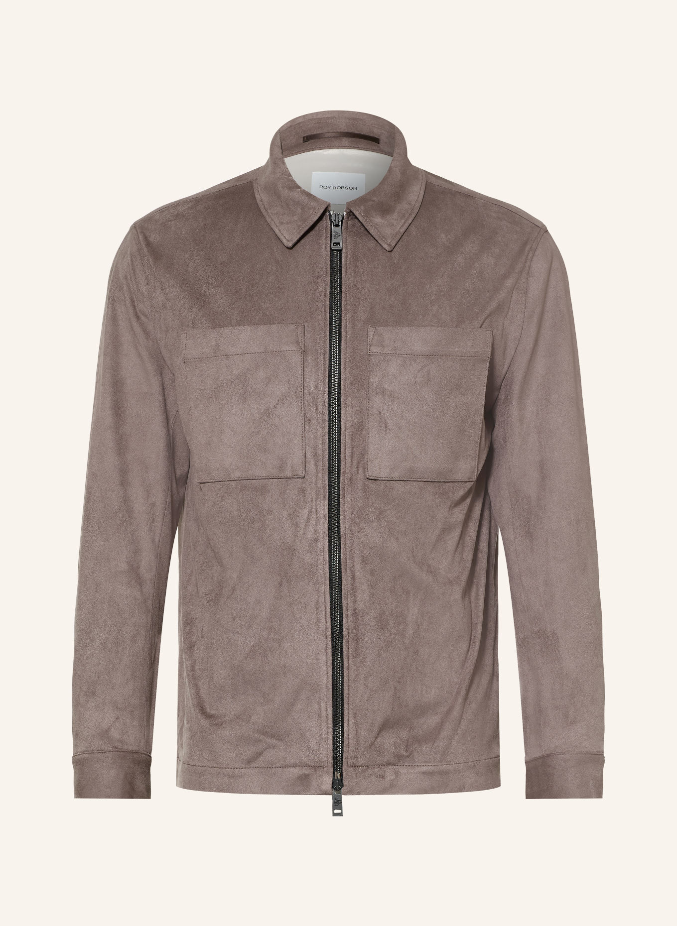 ROY ROBSON Overjacket in leerlook: DONKERGRIJS